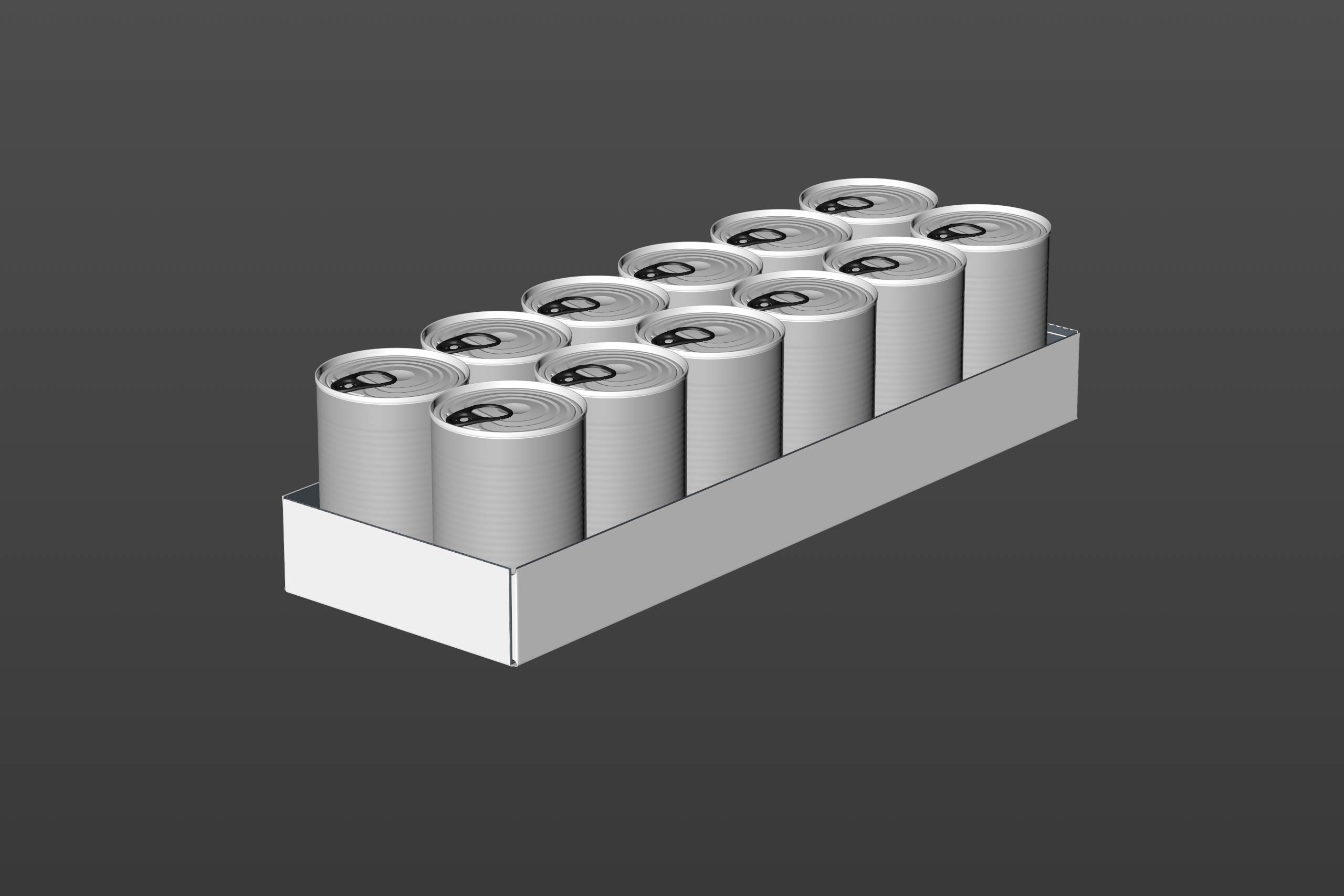 Premium 3D model of cardboard multi-pack packaging for 12x400g metal cans of pet food  