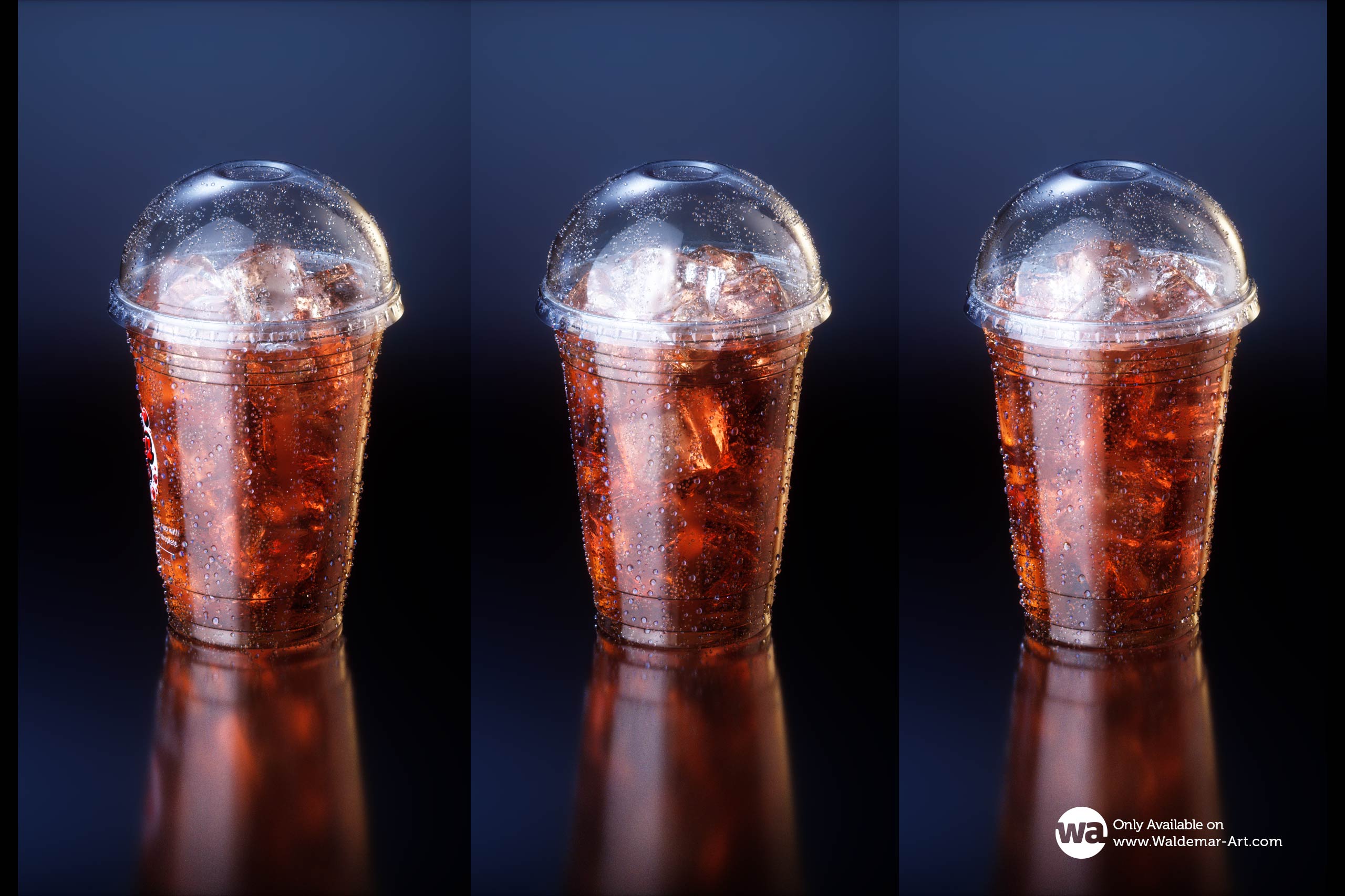 Premium 3D Model of a Cola Plastic Cup 16oz with DOME lid, Filled with Ice Cubes, Covered in Water Condensation, and Containing Bubbles in the Liquid