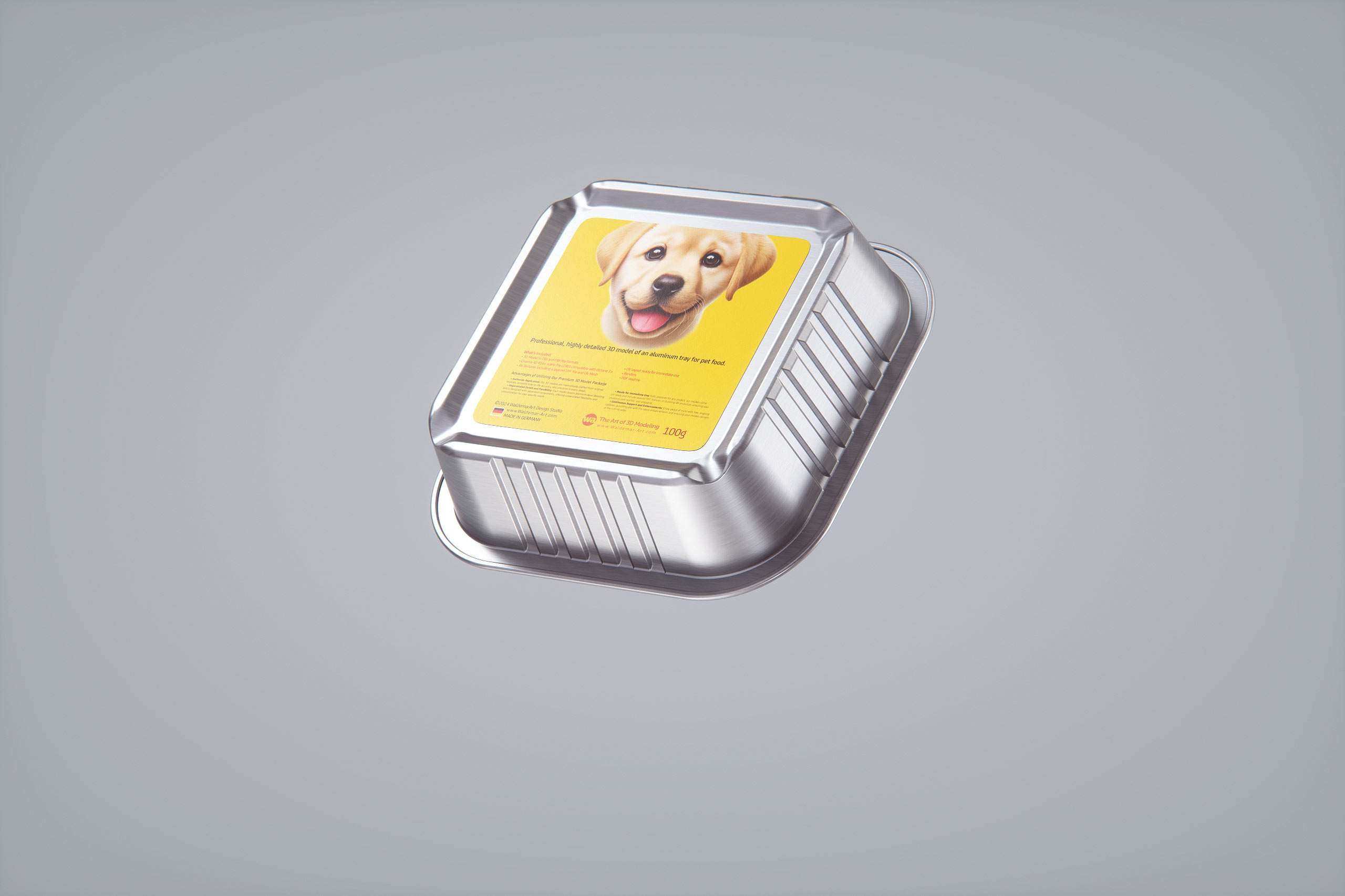 Cardboard multi-pack packaging for 16x100g aluminum trays of pet food premium 3d model