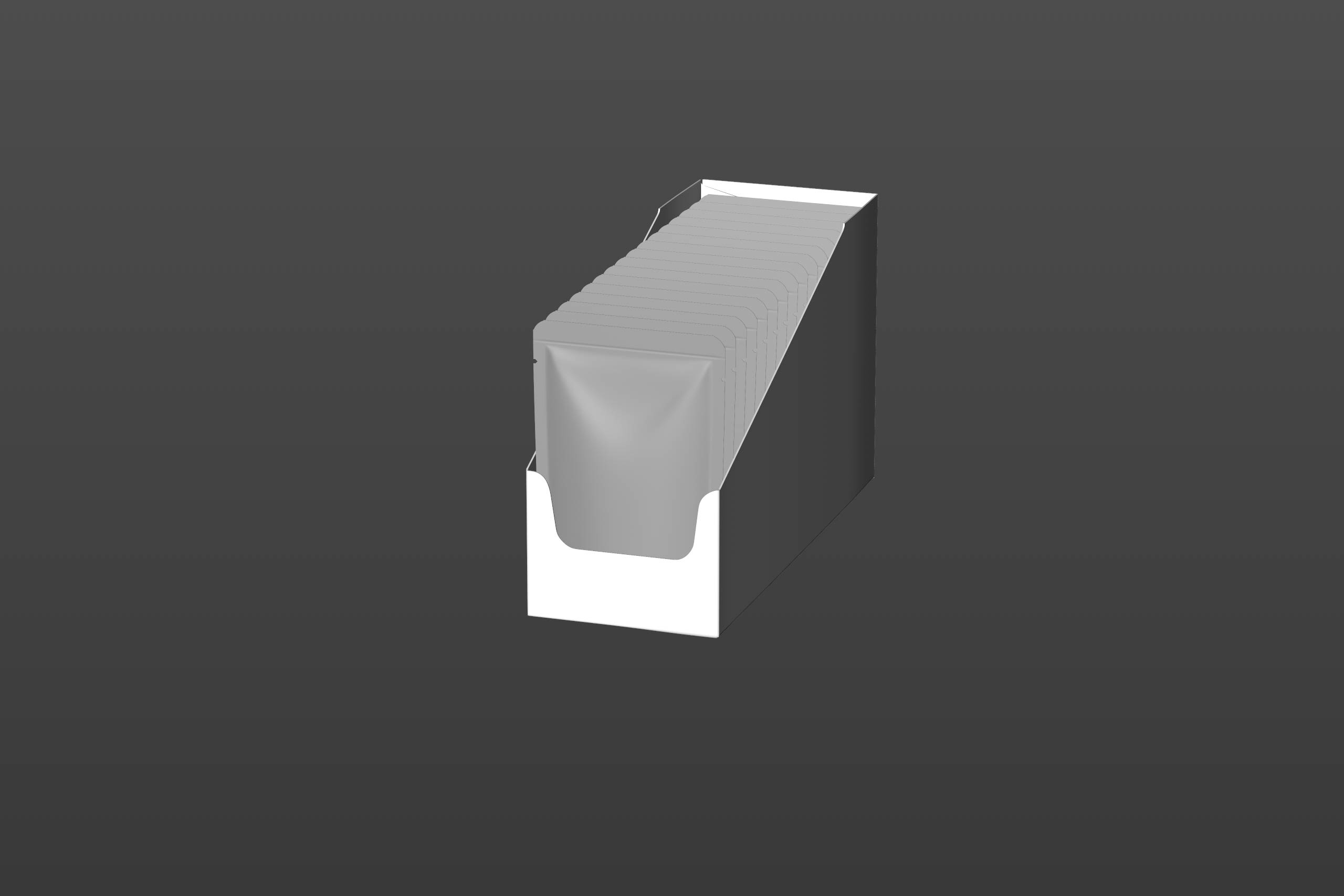Premium 3D model of carton multi-pack packaging for 16x85g plastic pouches of pet food