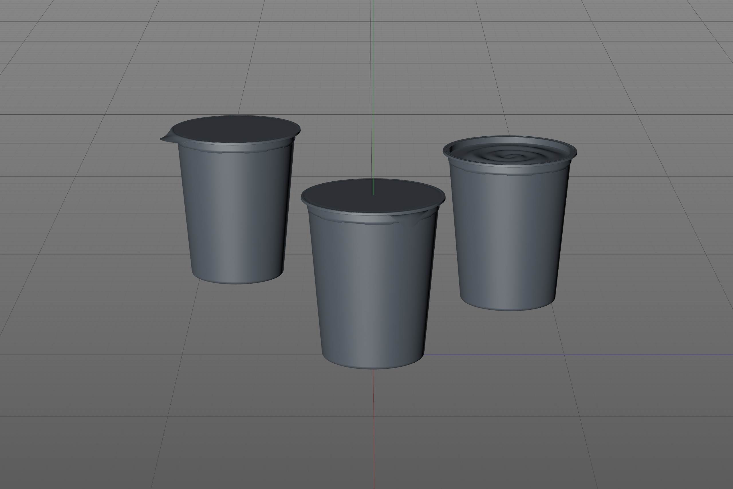 Premium Packaging 3D model of Yoghurt Plastic Cup 200ml