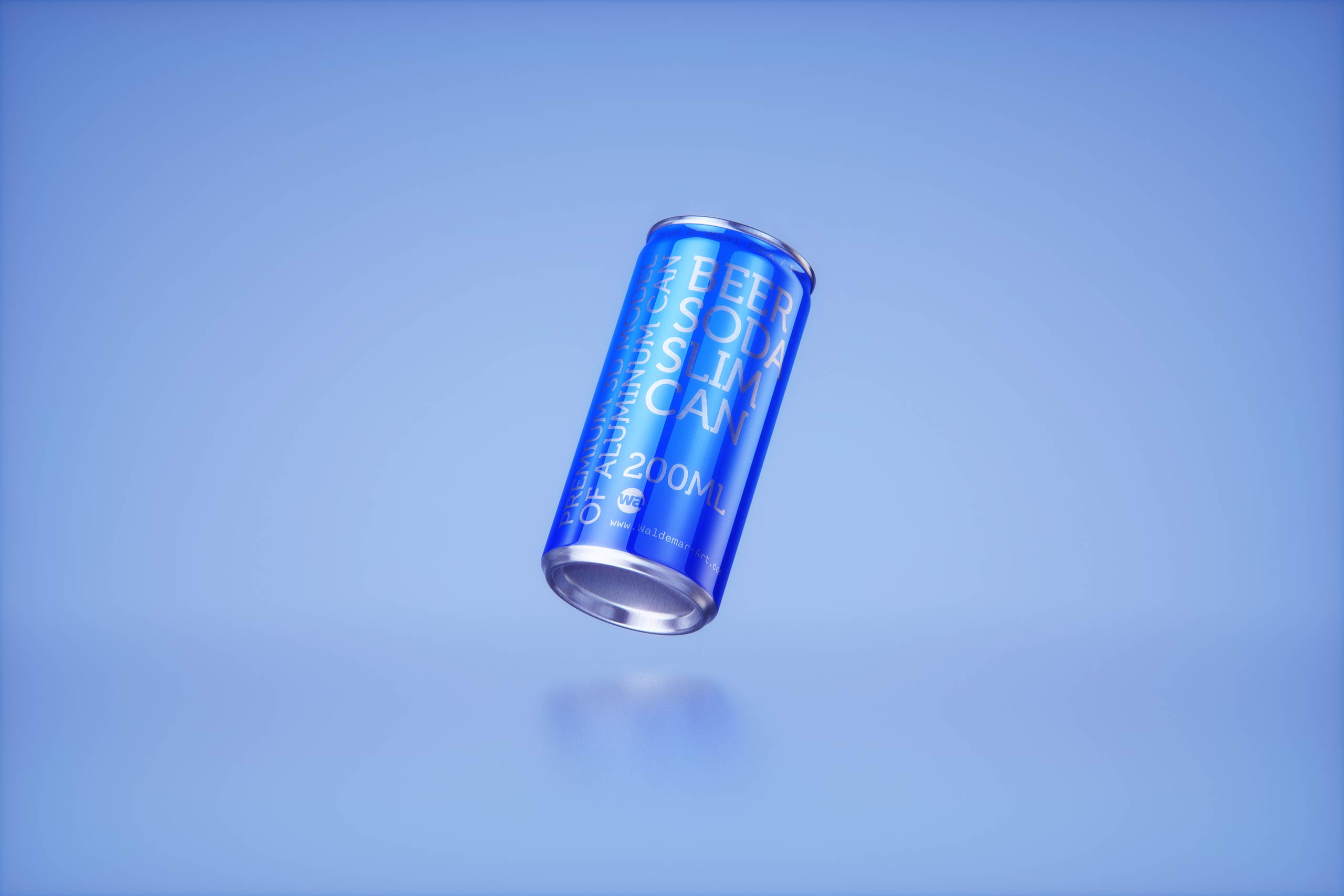 Premium 3D Model of 200ml Slim Soda Can Packaging