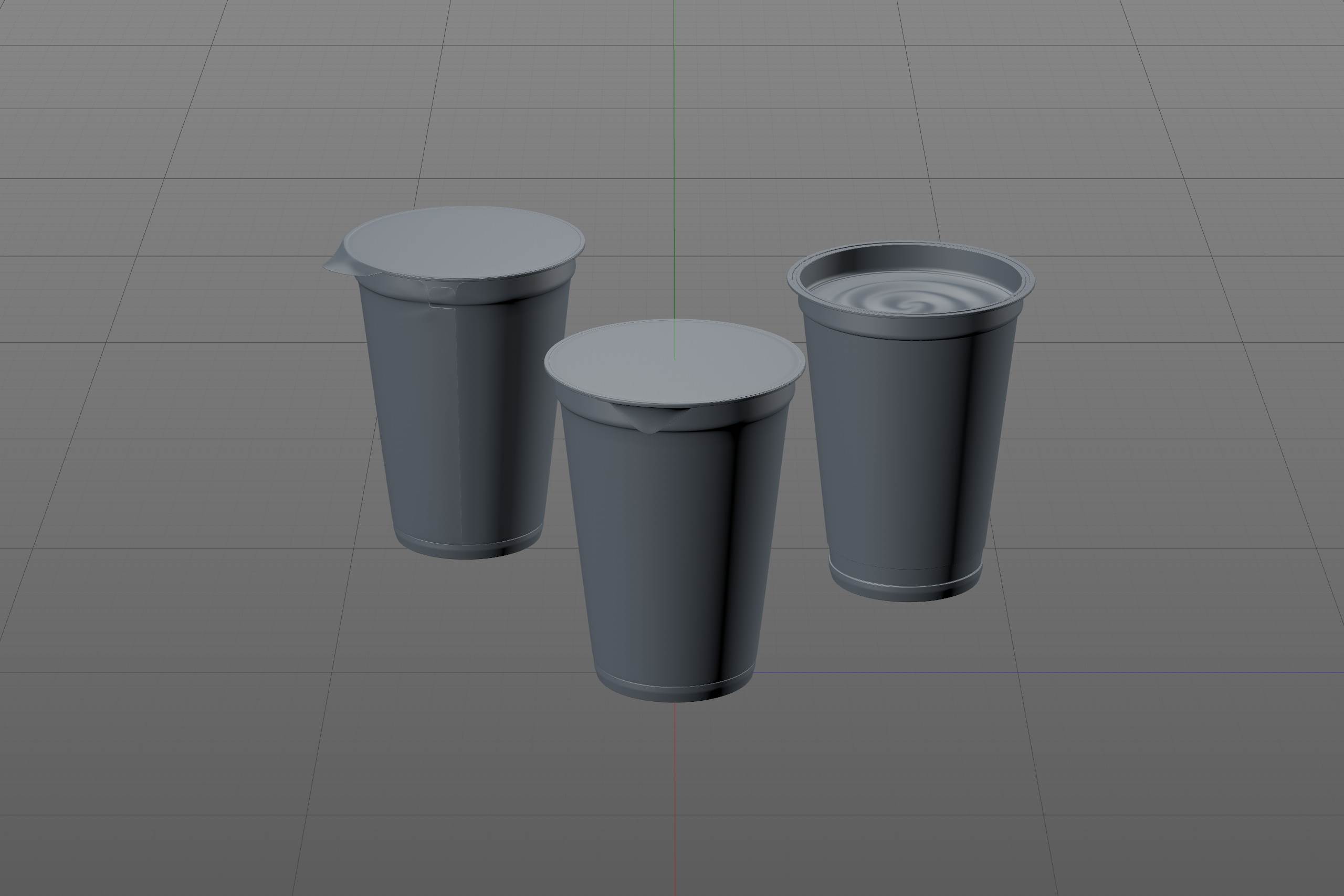 Sour cream premium packaging 3D model 200ml