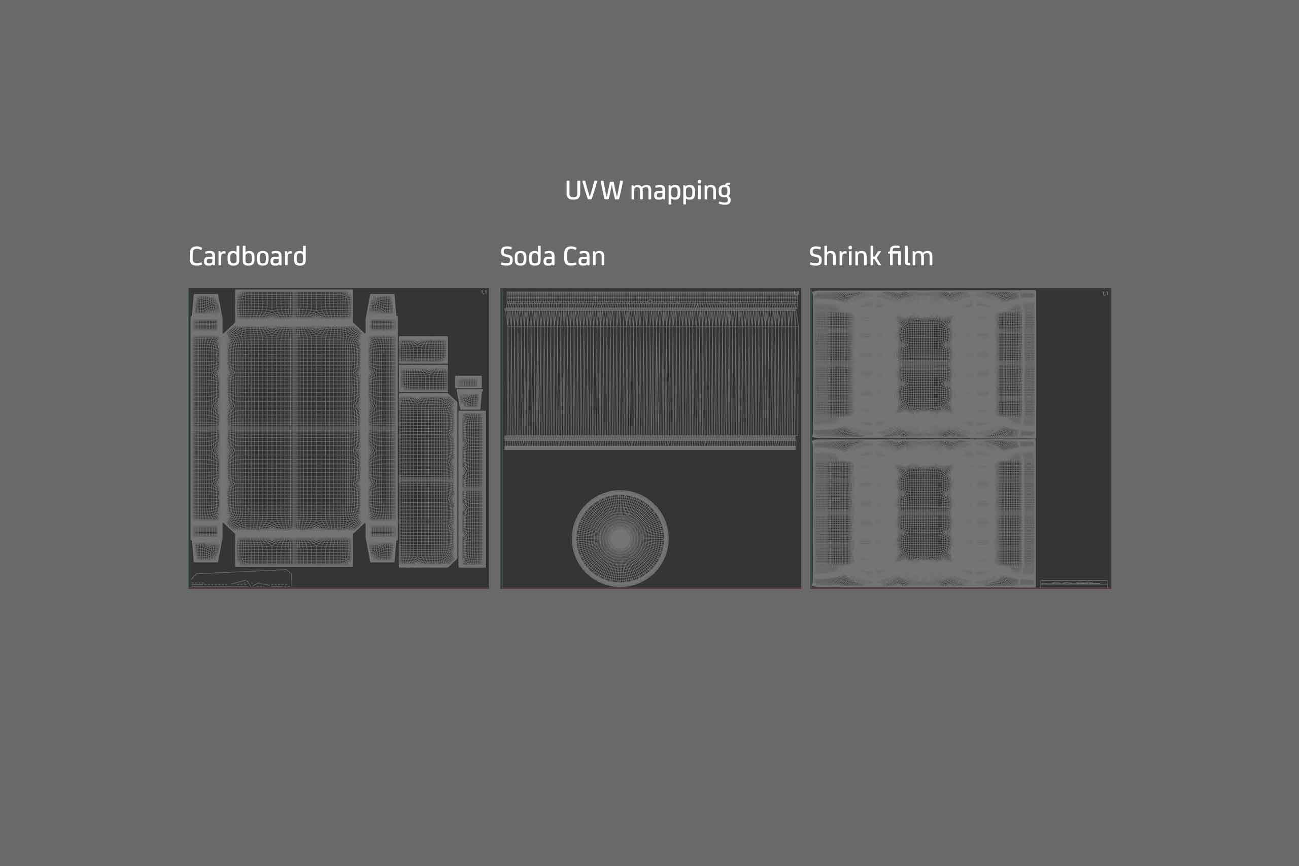 Multi-pack of 24x330ml Standard Beer/Soda Cans packed in cardboard and wrapped in shrink film premium packaging 3d model