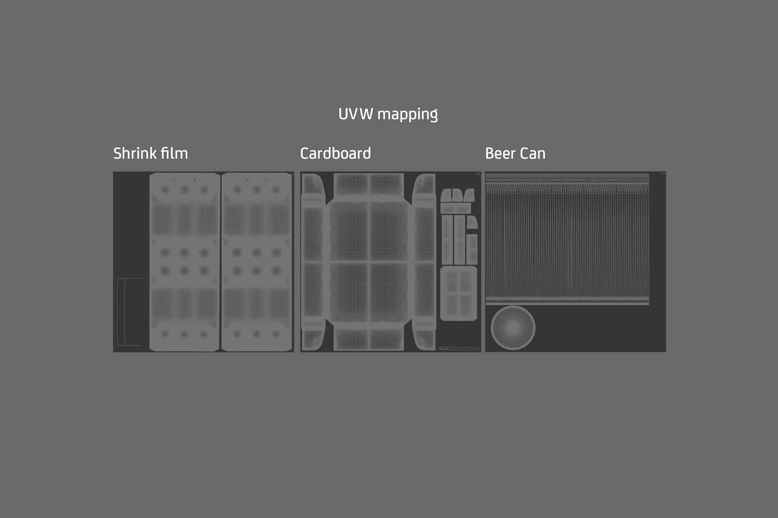Premium Multi-pack Packaging 3D model with 4 Sets of 6x500ml Standard Cans Each, Wrapped in Shrink Film and Packed in Cardboard
