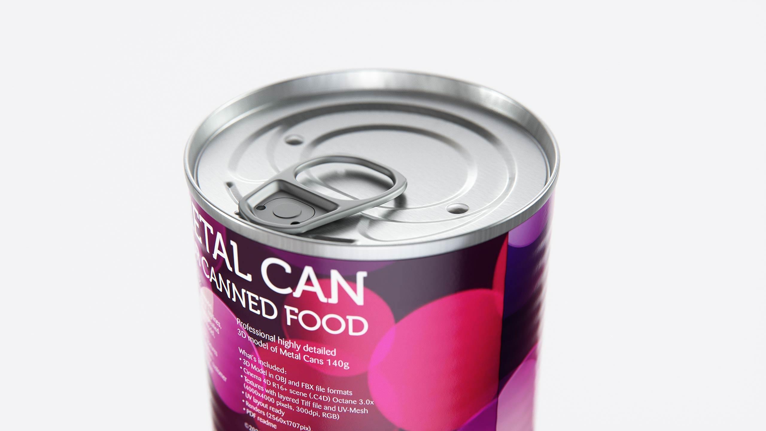 2x140g Metal Can for Canned Food Carton Pack 3D model
