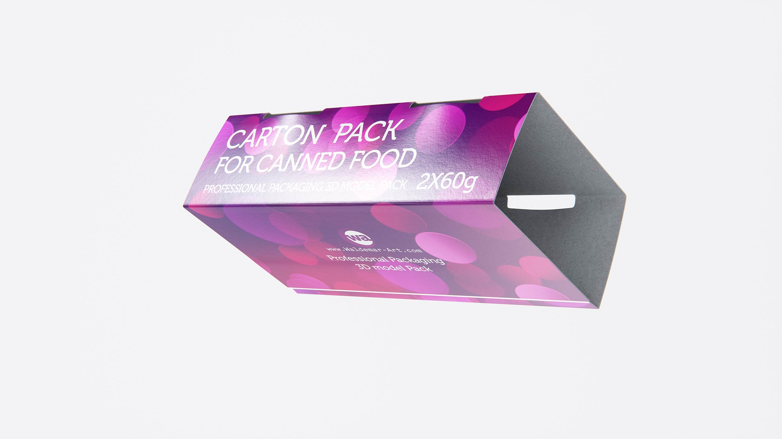 2x60g Metal Can for Canned Food Carton Pack 3D model