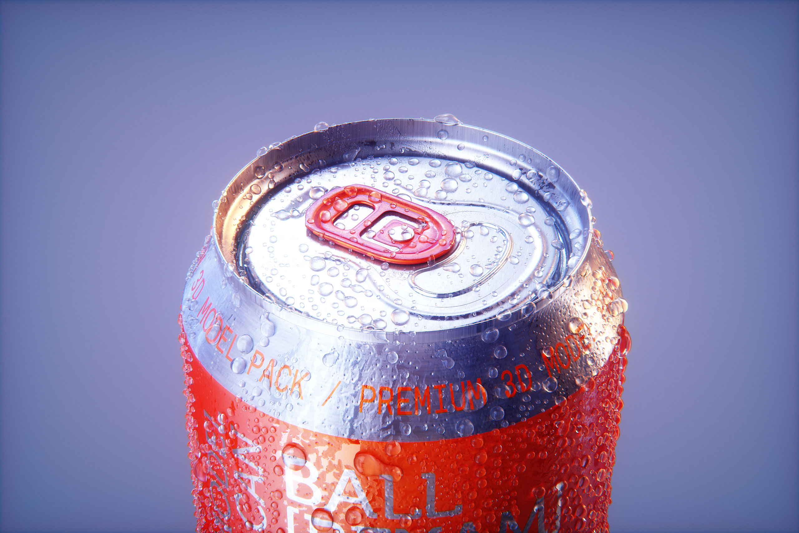 BALL (REXAM) Metal Standard Beer/Soda Can 330ml packaging 3D model with water condensation and frost