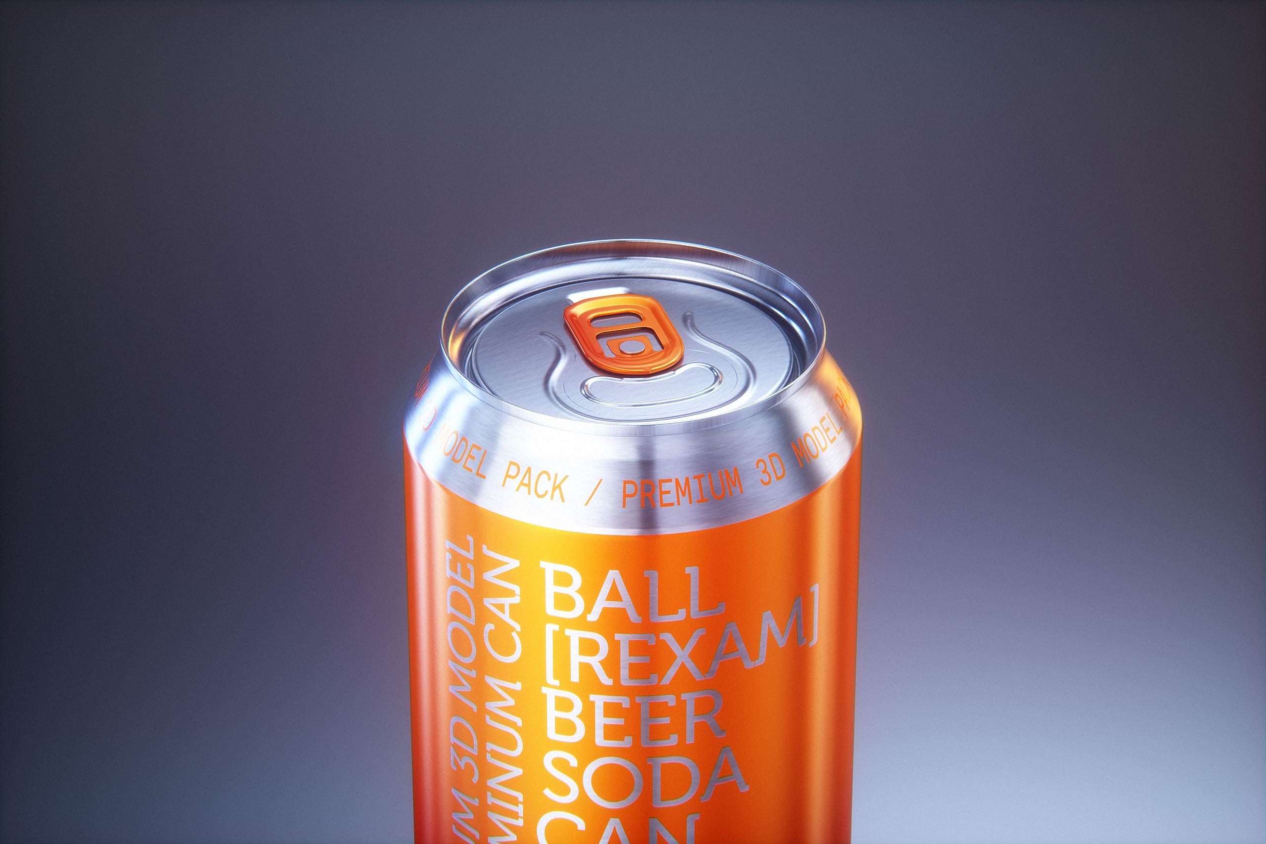 BALL (REXAM) Metal Standard Beer/Soda Can 330ml packaging 3D model with water condensation and frost