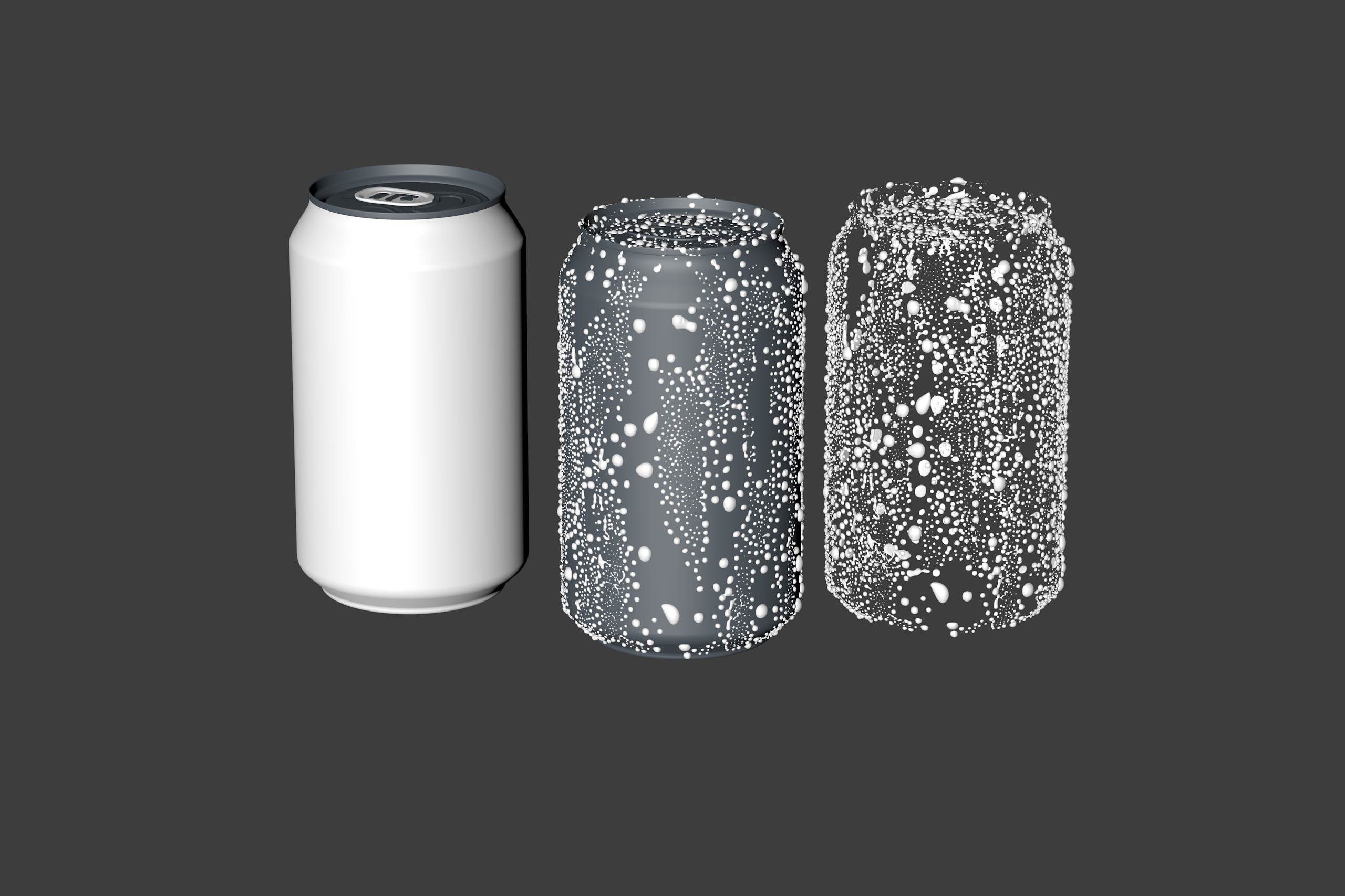 BALL (REXAM) Metal Standard Beer/Soda Can 330ml packaging 3D model with water condensation and frost