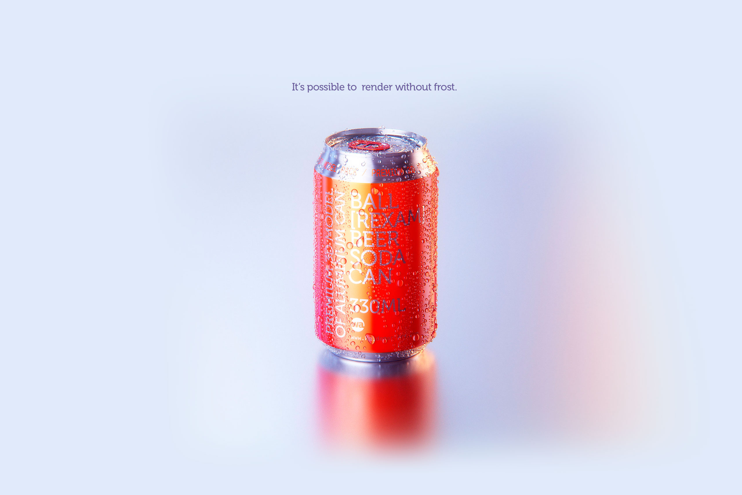 BALL (REXAM) Metal Standard Beer/Soda Can 330ml packaging 3D model with water condensation and frost