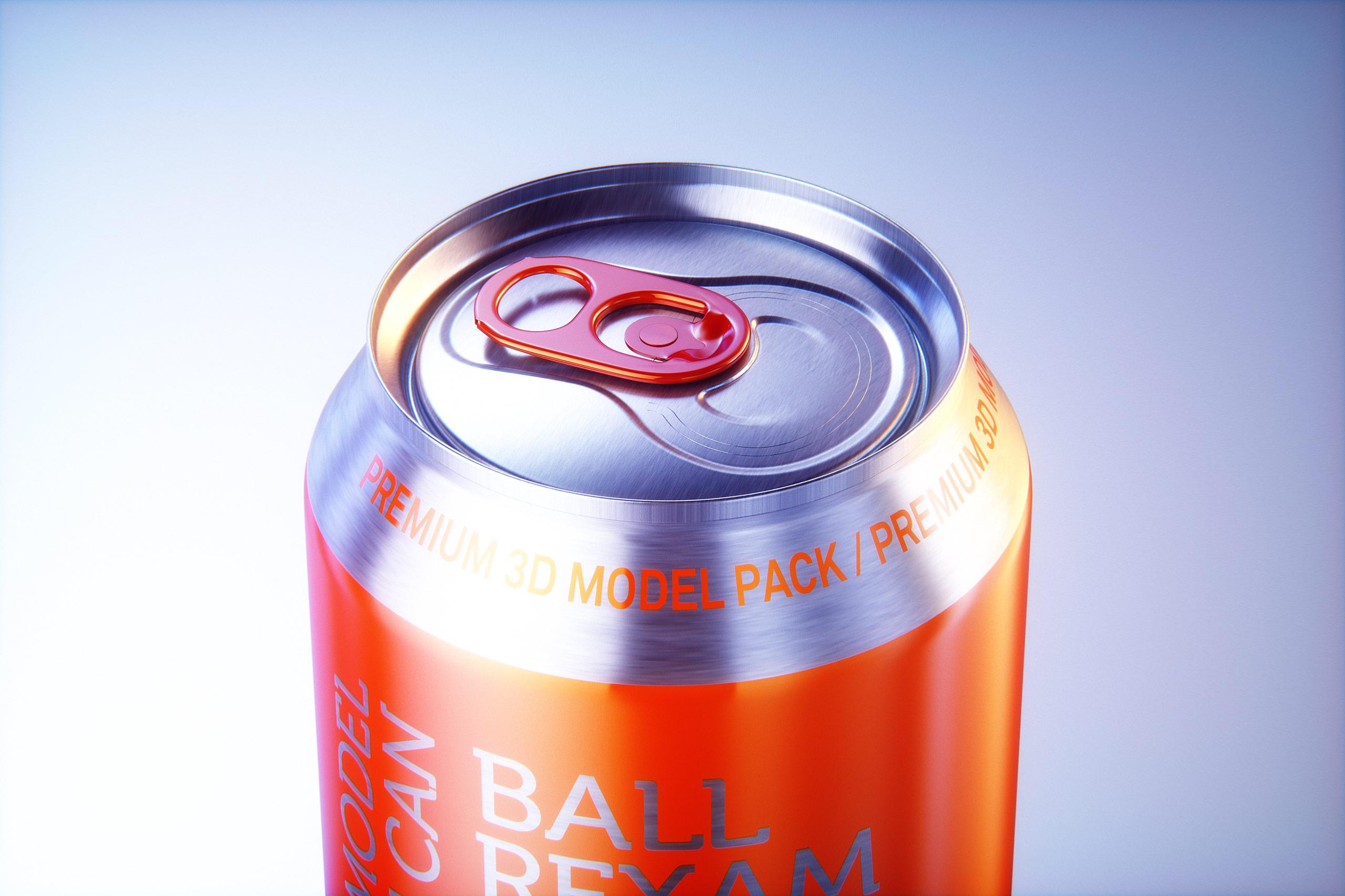 BALL (REXAM) Metal Standard Aluminum Beer/Soda Can 350/355ml packaging 3D model with water condensation and frost
