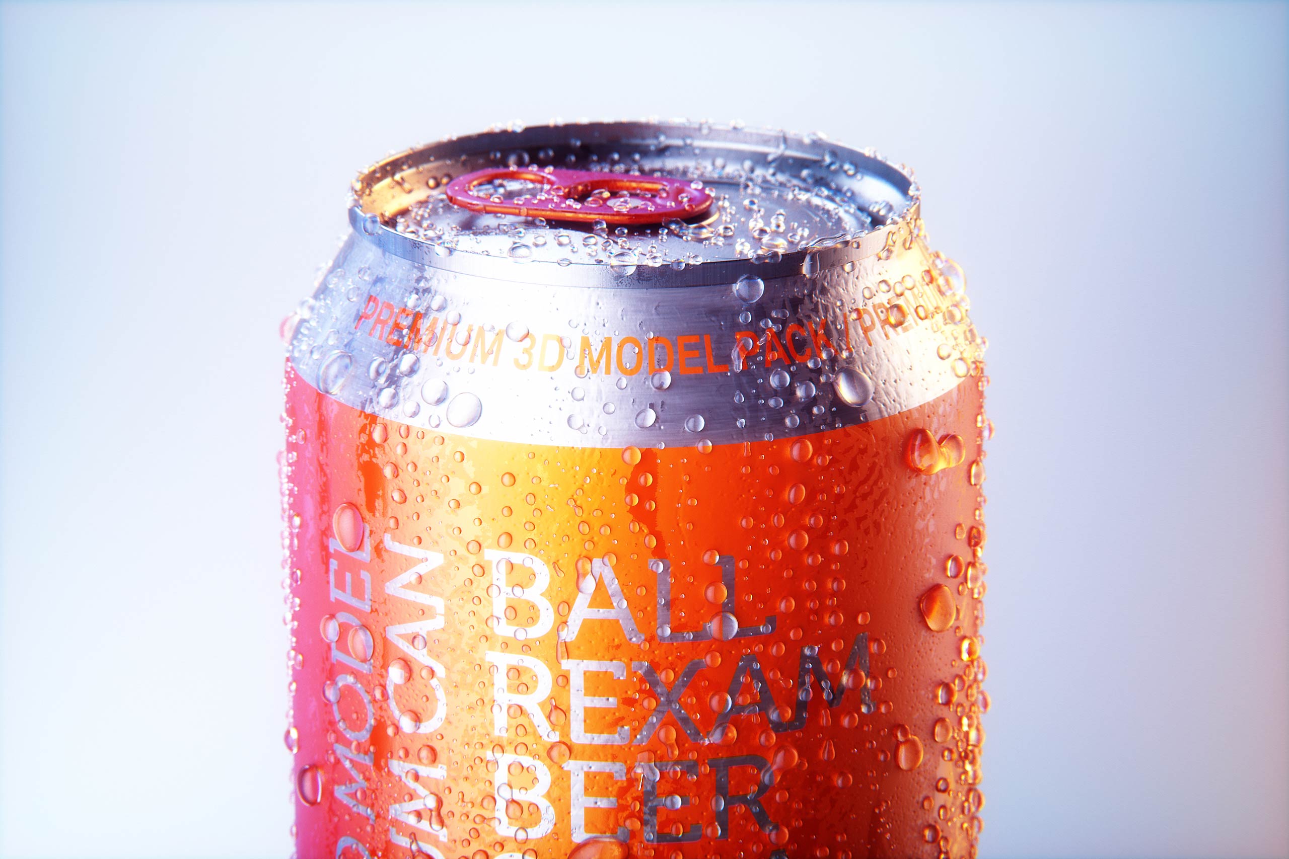 BALL (REXAM) Metal Standard Aluminum Beer/Soda Can 350/355ml packaging 3D model with water condensation and frost