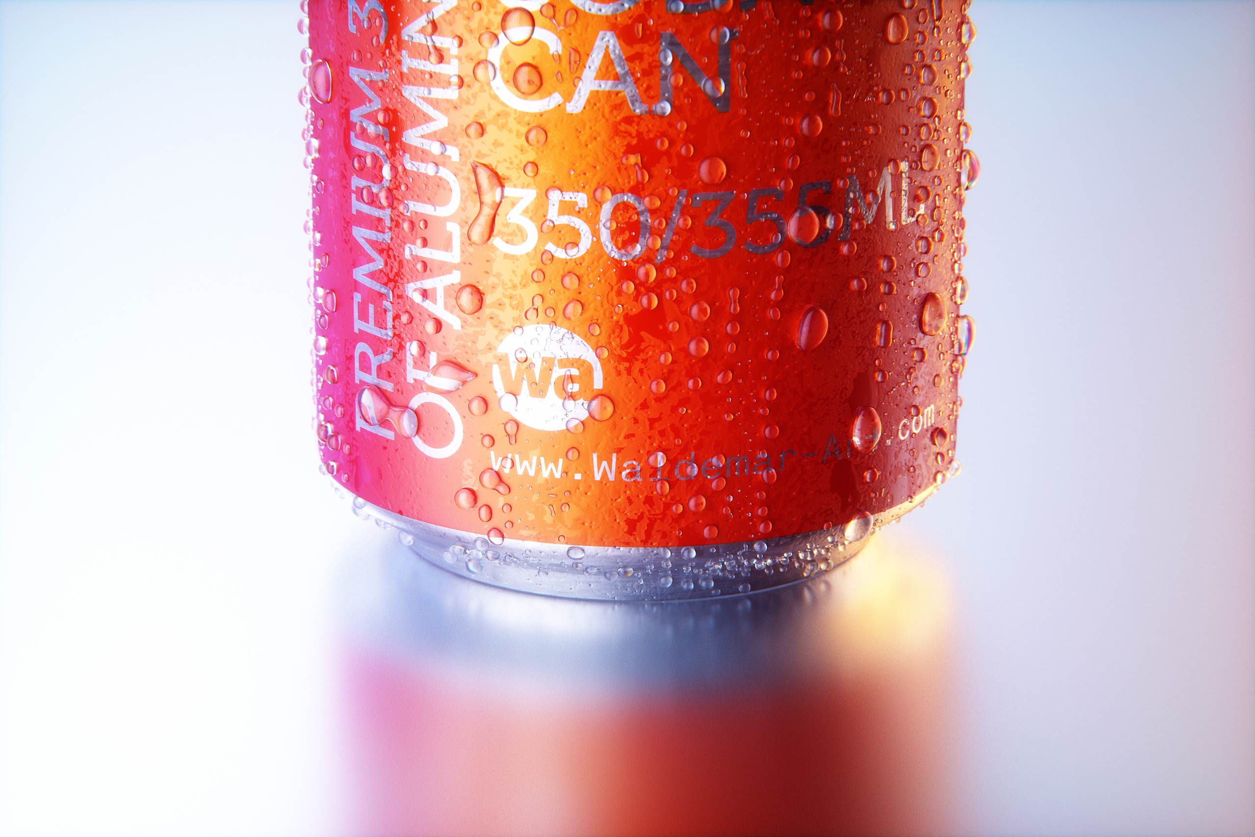 BALL (REXAM) Metal Standard Aluminum Beer/Soda Can 350/355ml packaging 3D model with water condensation and frost