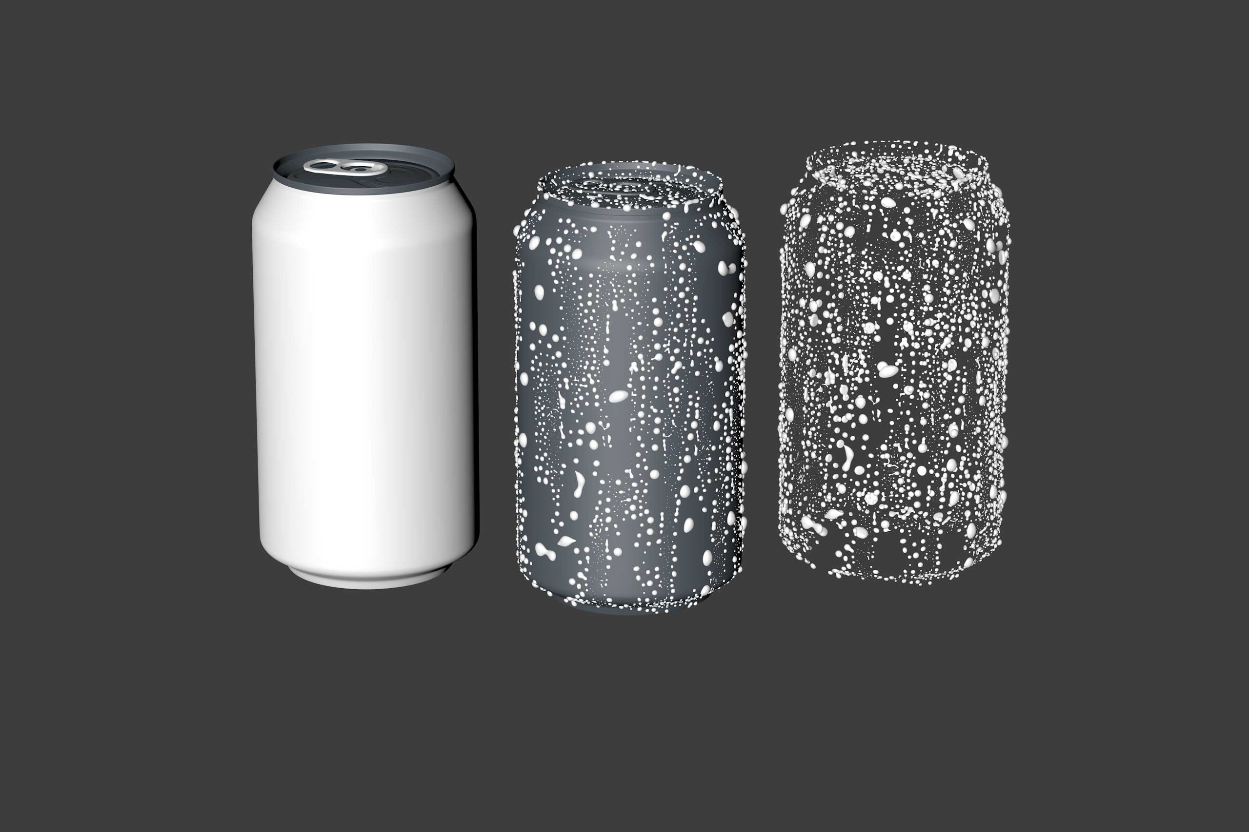 BALL (REXAM) Metal Standard Aluminum Beer/Soda Can 350/355ml packaging 3D model with water condensation and frost
