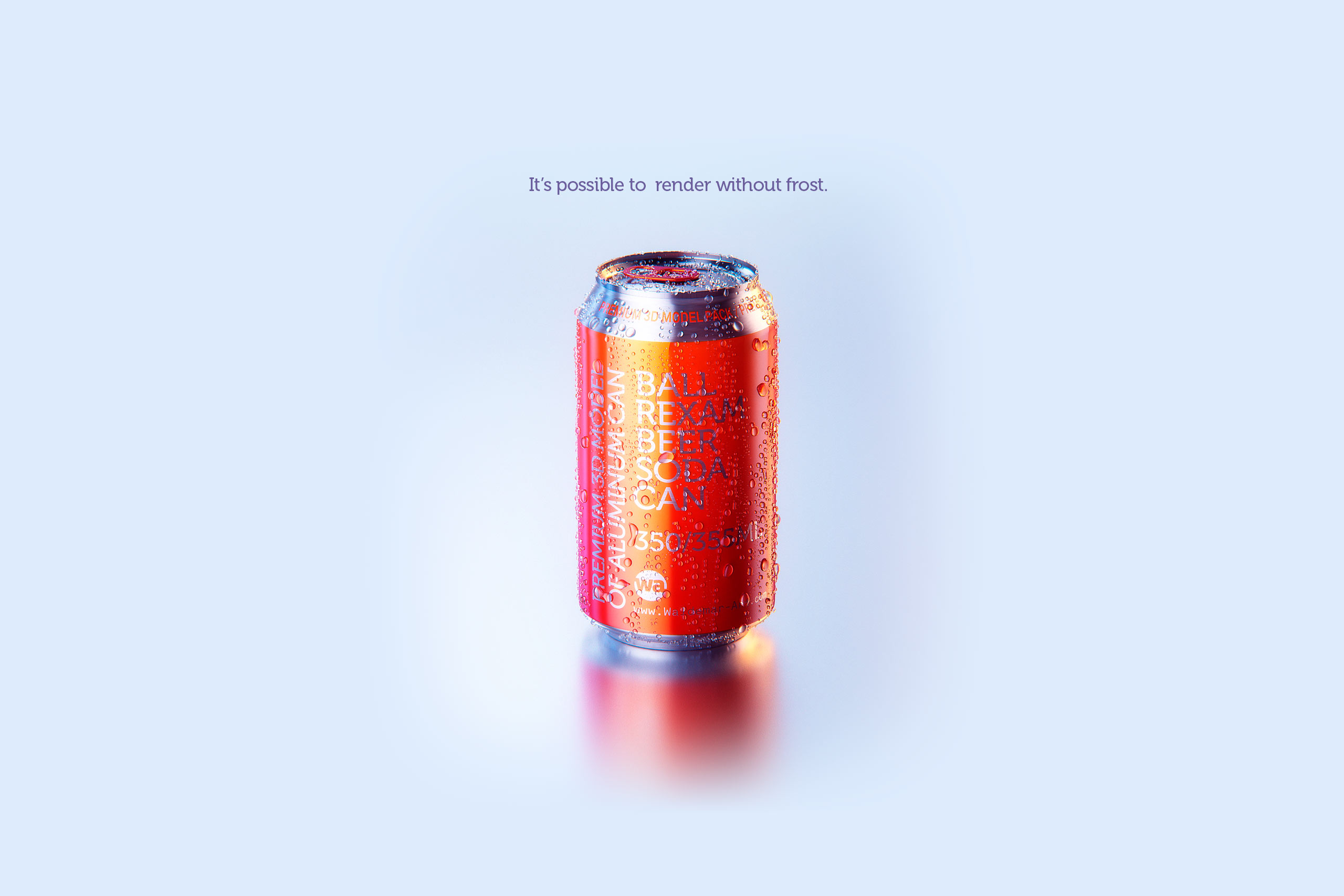 BALL (REXAM) Metal Standard Aluminum Beer/Soda Can 350/355ml packaging 3D model with water condensation and frost