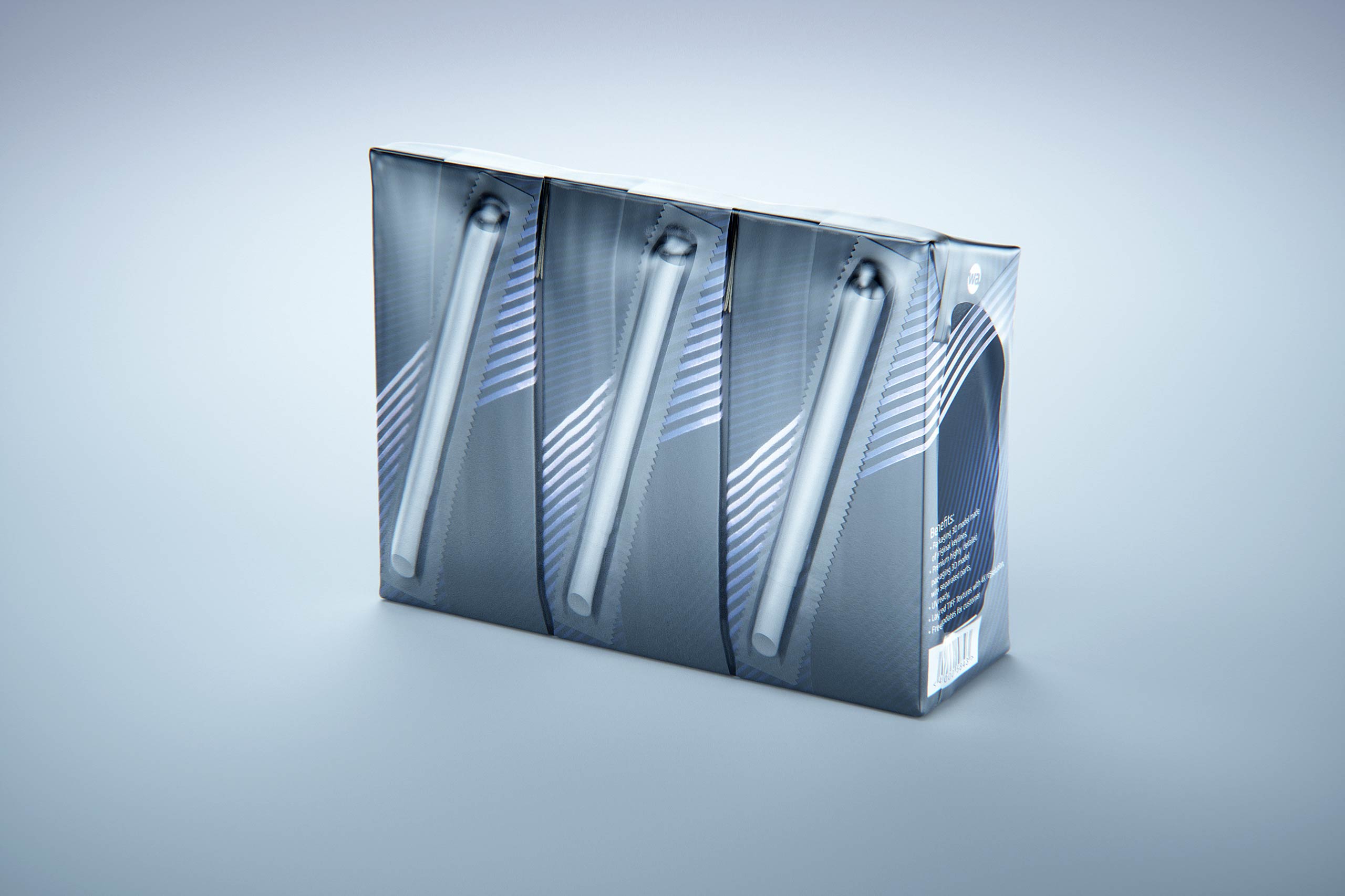 Premium 3D Model of 3x200ml Tetra Brik Edge Cartons in Shrink Film Wrap