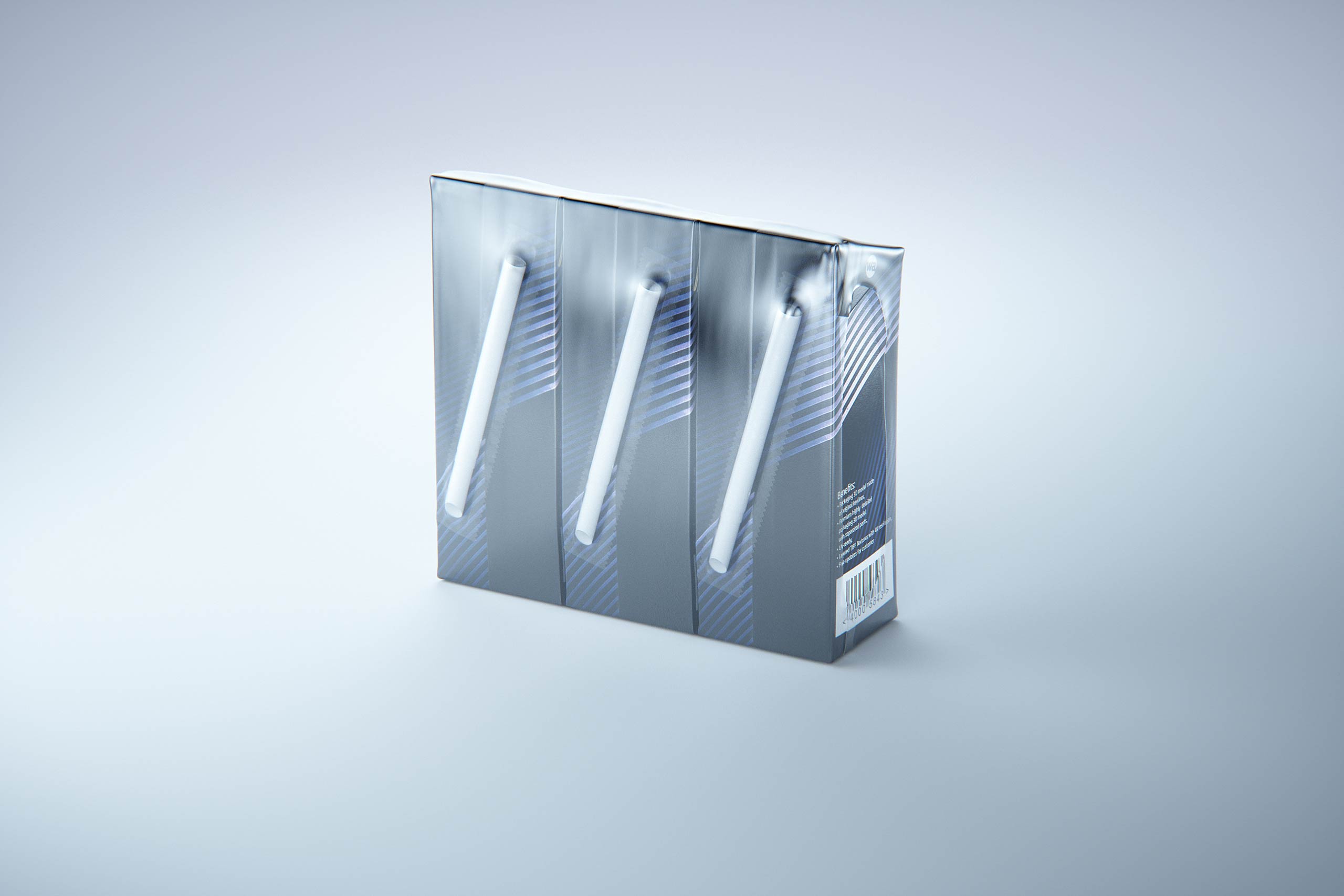 Premium 3D Model of 3x250ml Tetra Brik Edge Cartons in Shrink Film Wrap