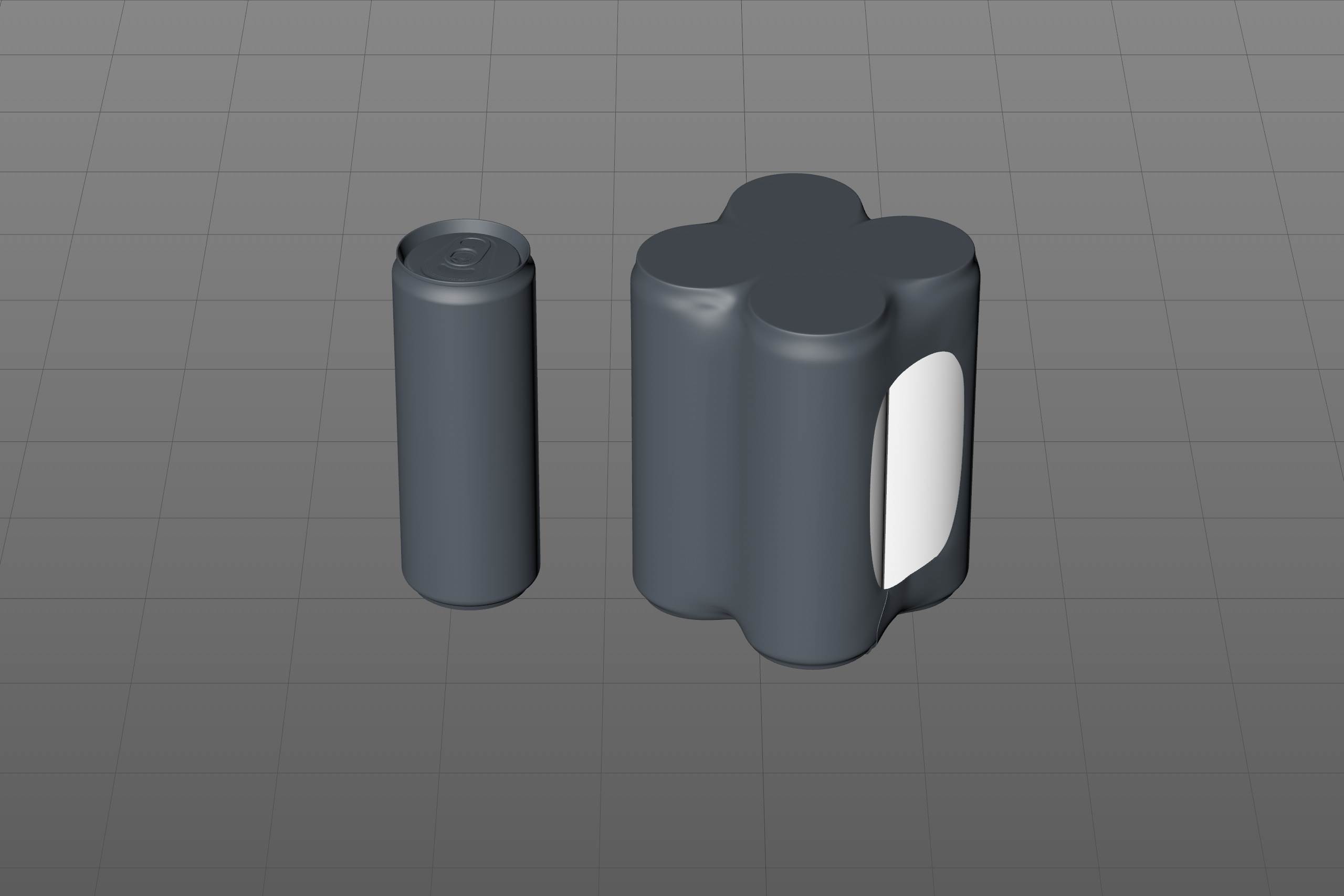 Premium packaging 3D Model of 4x350ml/355ml Sleek Soda Cans in Shrink Film Wrap