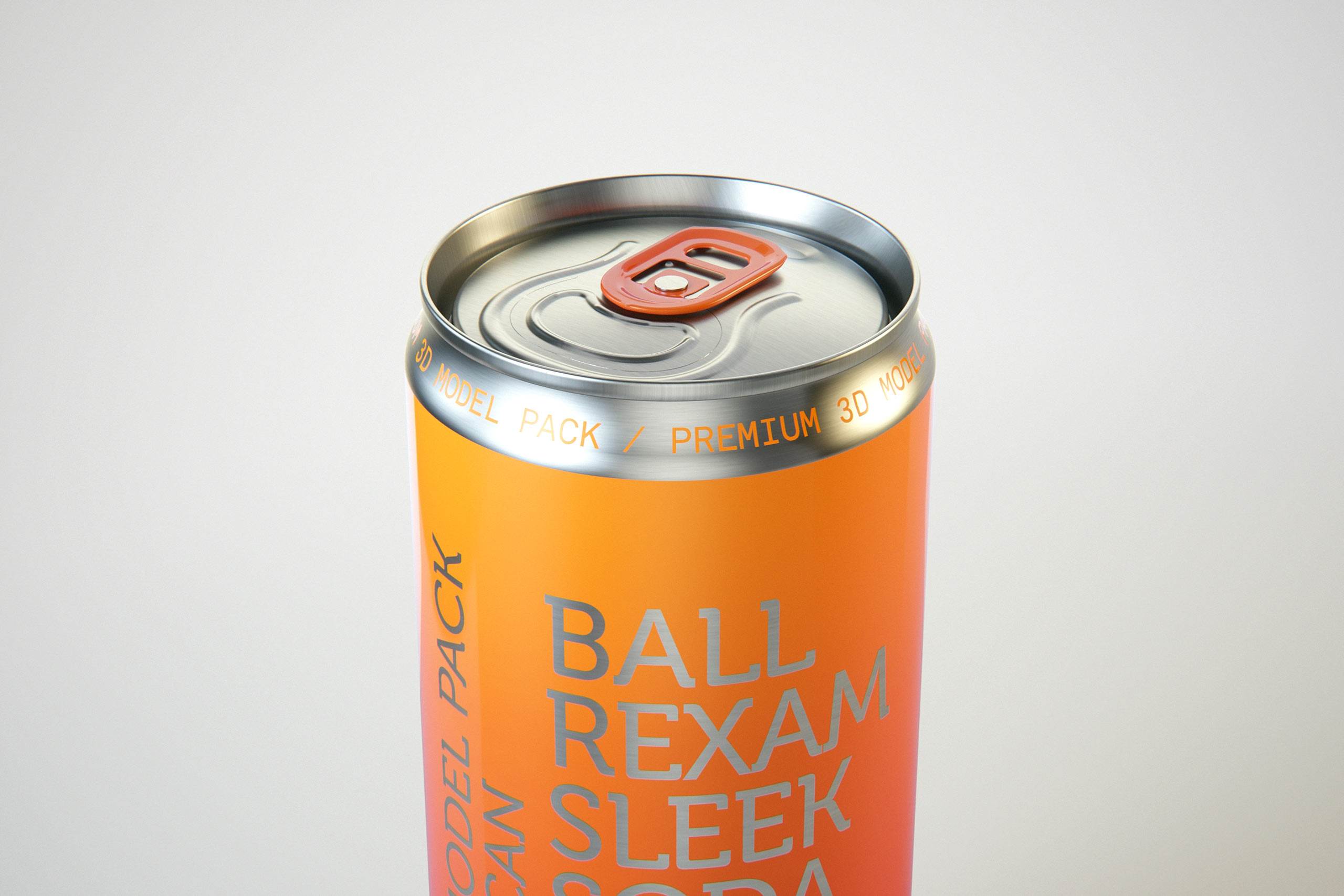 Premium packaging 3D Model of 4x330ml Sleek Soda Cans in Smooth Shrink Film Wrap