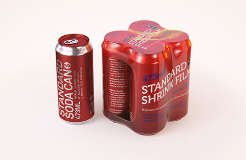 Shrink-wrapped multipack of 4×473ml standard beverage cans