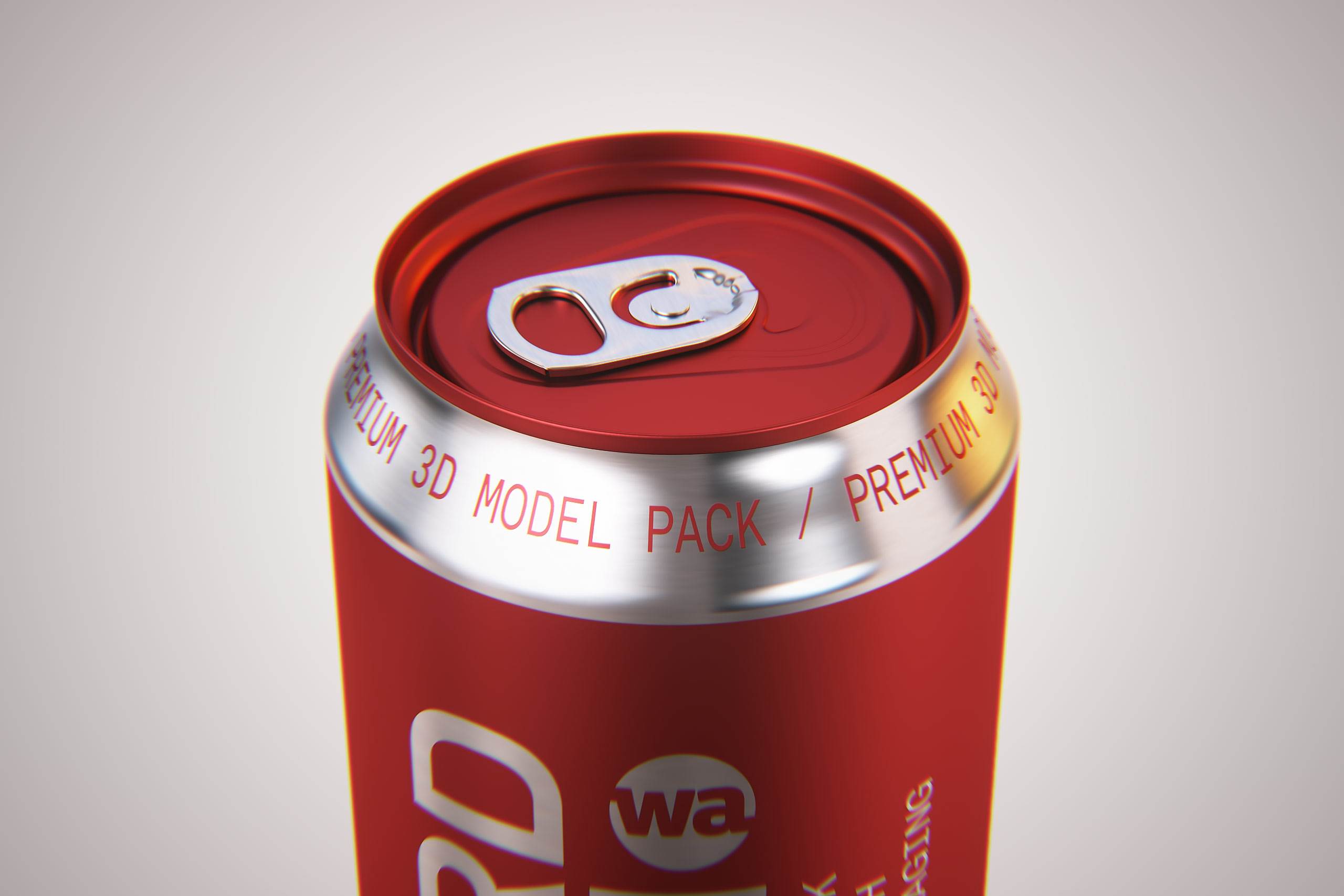 Premium packaging 3D Model of 4x500ml Standard Beer/Soda Cans in Shrink Film Wrap