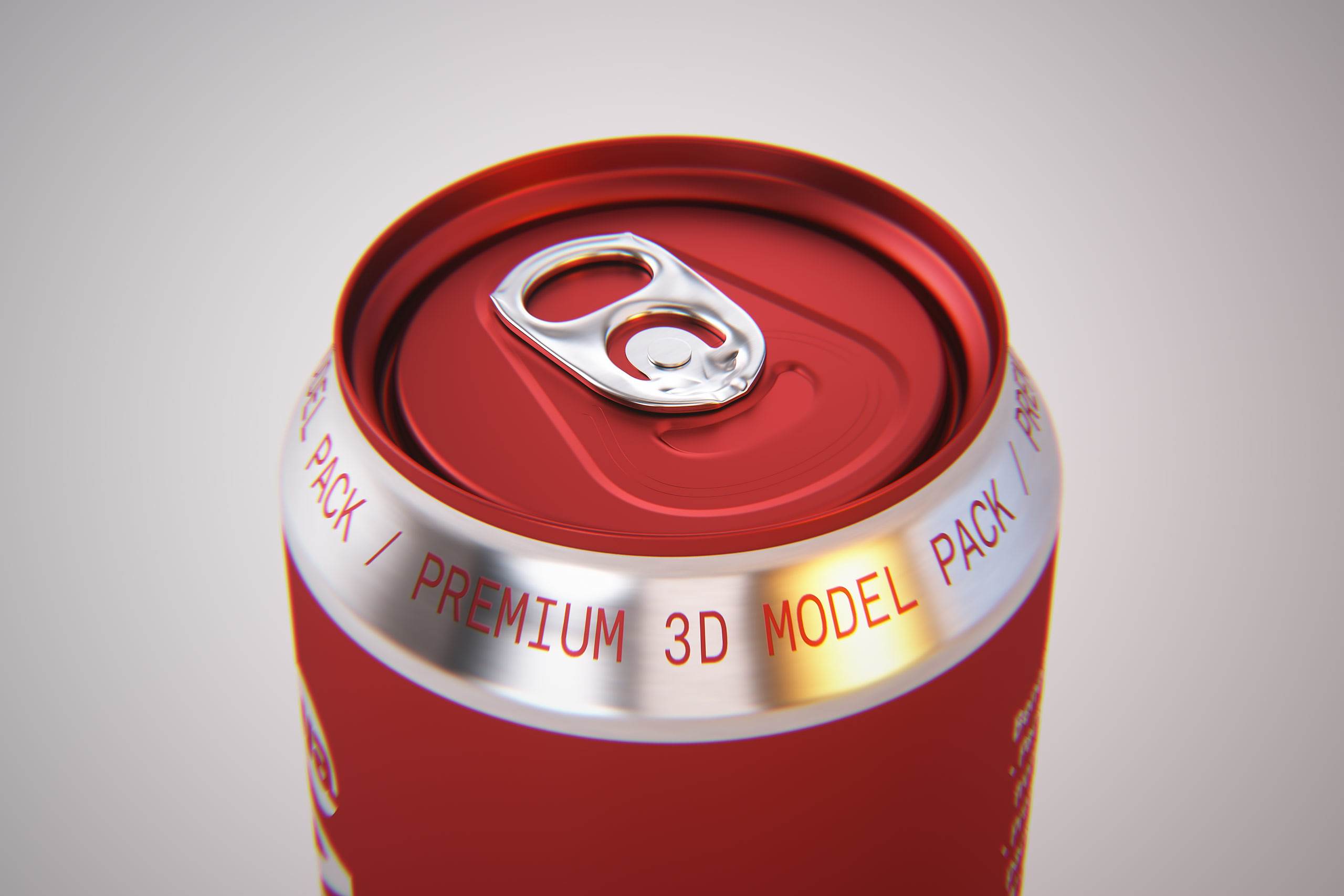 Premium packaging 3D Model of 4x500ml Standard Beer/Soda Cans in Shrink Film Wrap