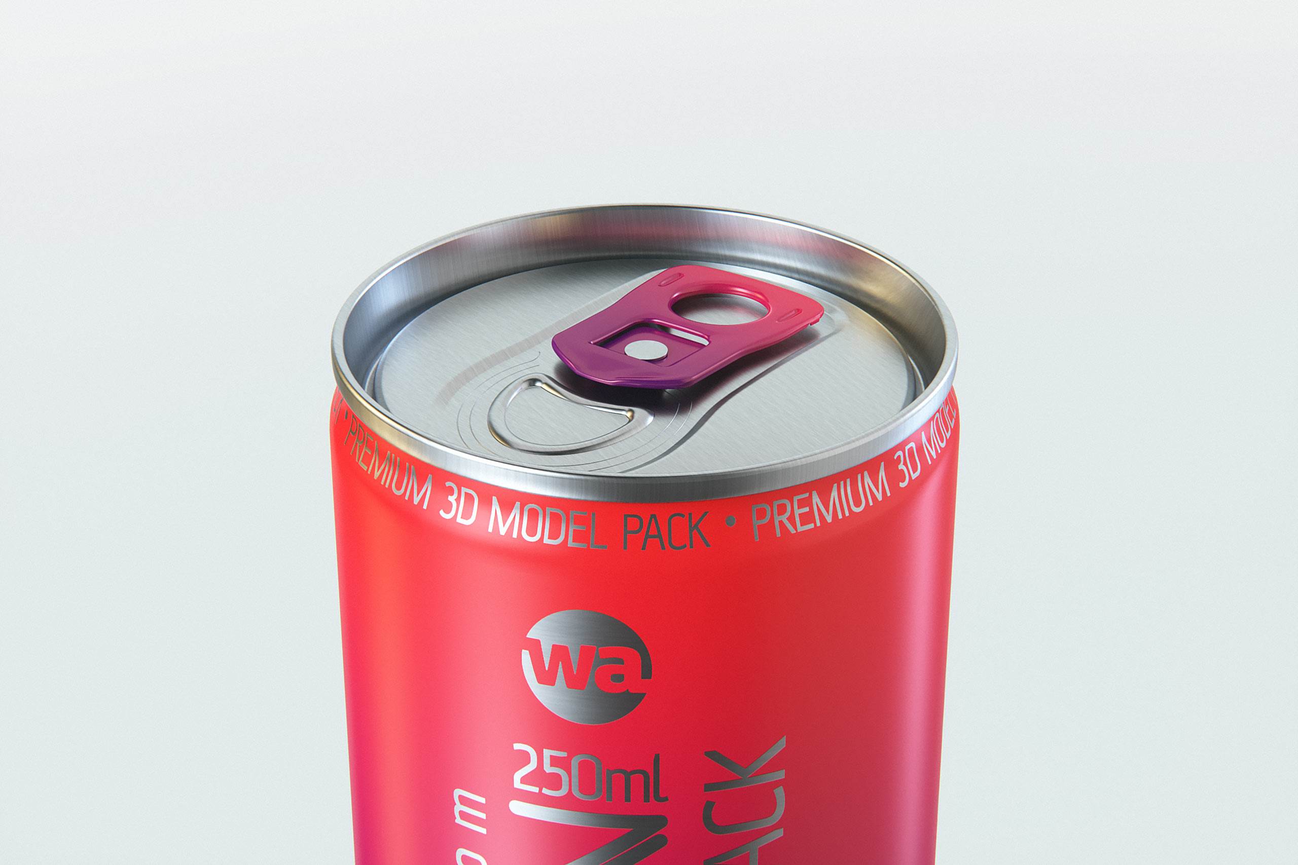 Premium 3D Model of 4x250ml Slim Soda Cans in Shrink Film Wrap
