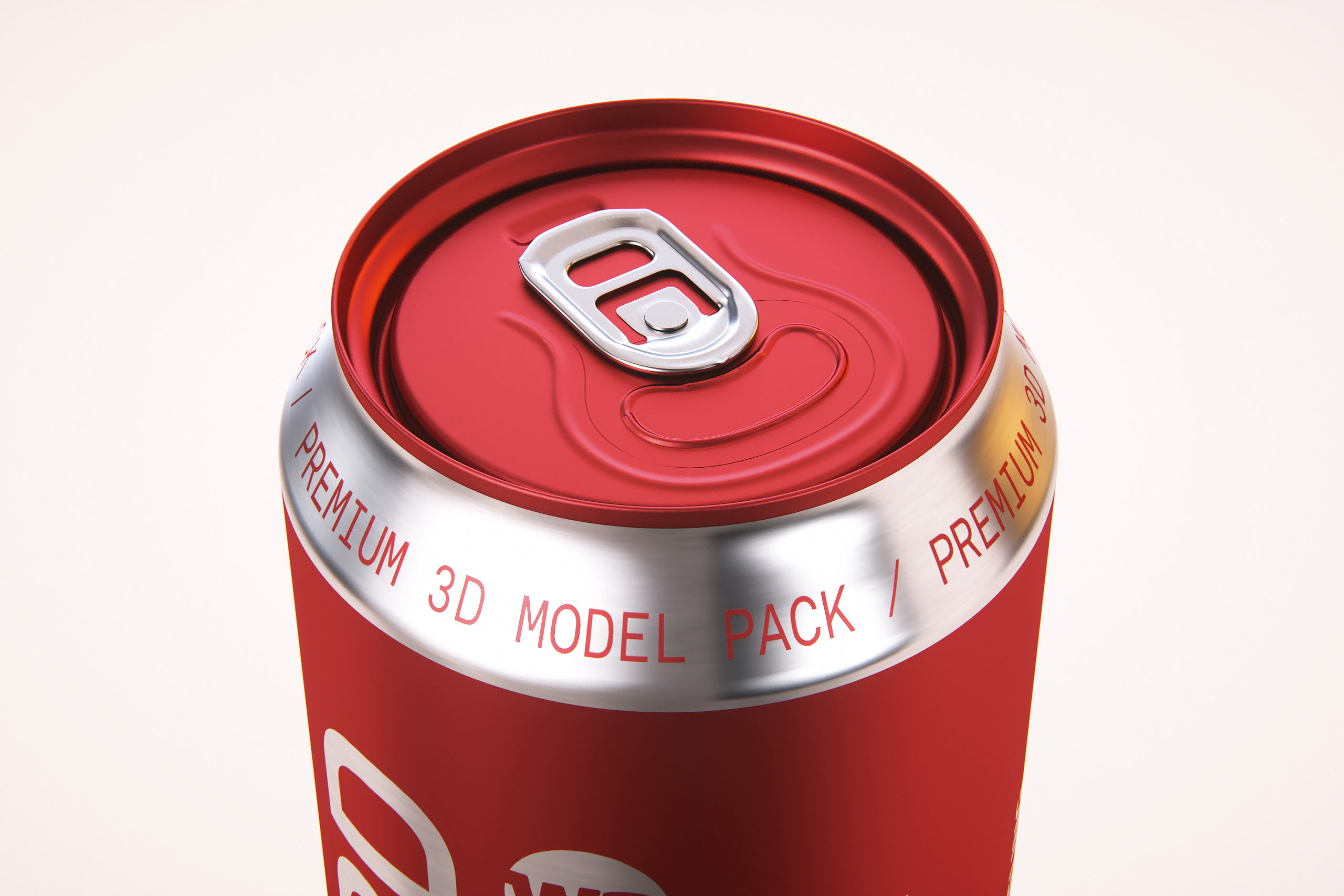 Premium packaging 3D Model of 4x568ml Standard Beer/Soda Cans in Shrink Film Wrap