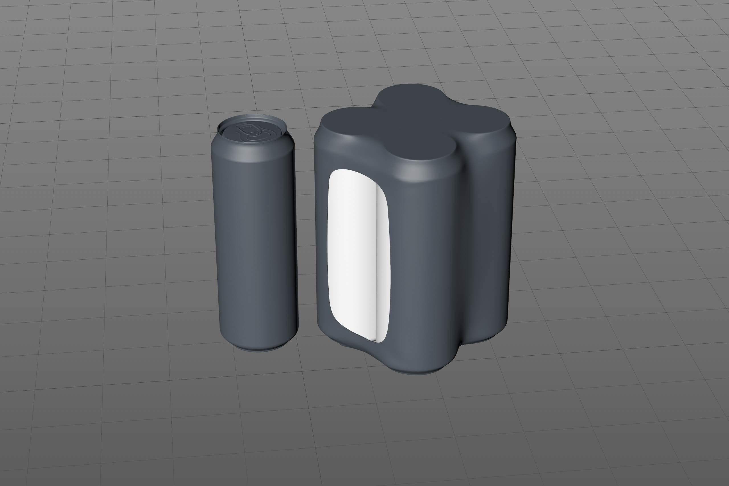 Premium packaging 3D Model of 4x568ml Standard Beer/Soda Cans in Shrink Film Wrap