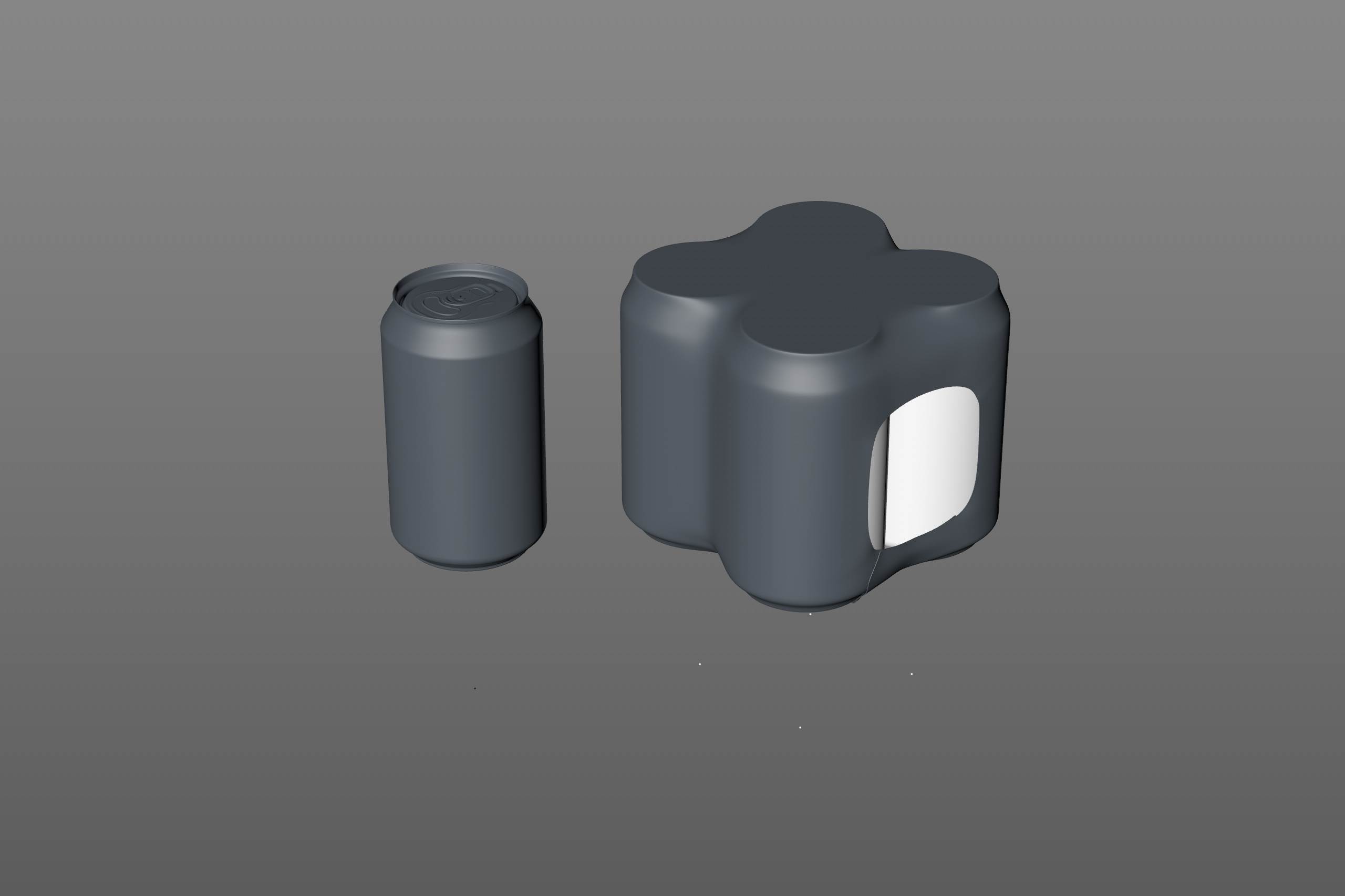 Premium packaging 3D Model of 4x330ml Standard Beer/Soda Cans in Smooth Shrink Film Wrap