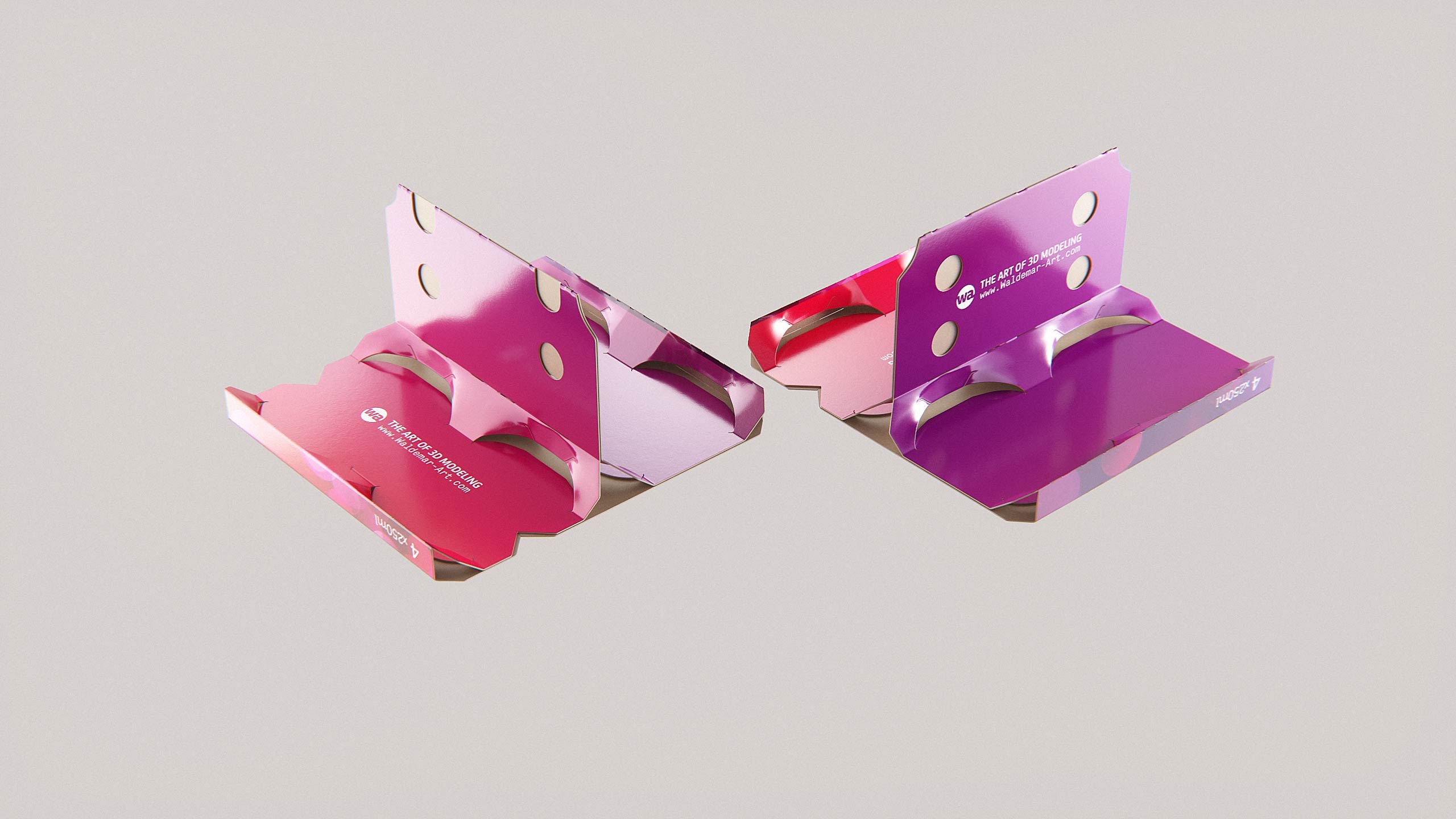 4x250ml Slim Soda Can Carton Pack 3D model