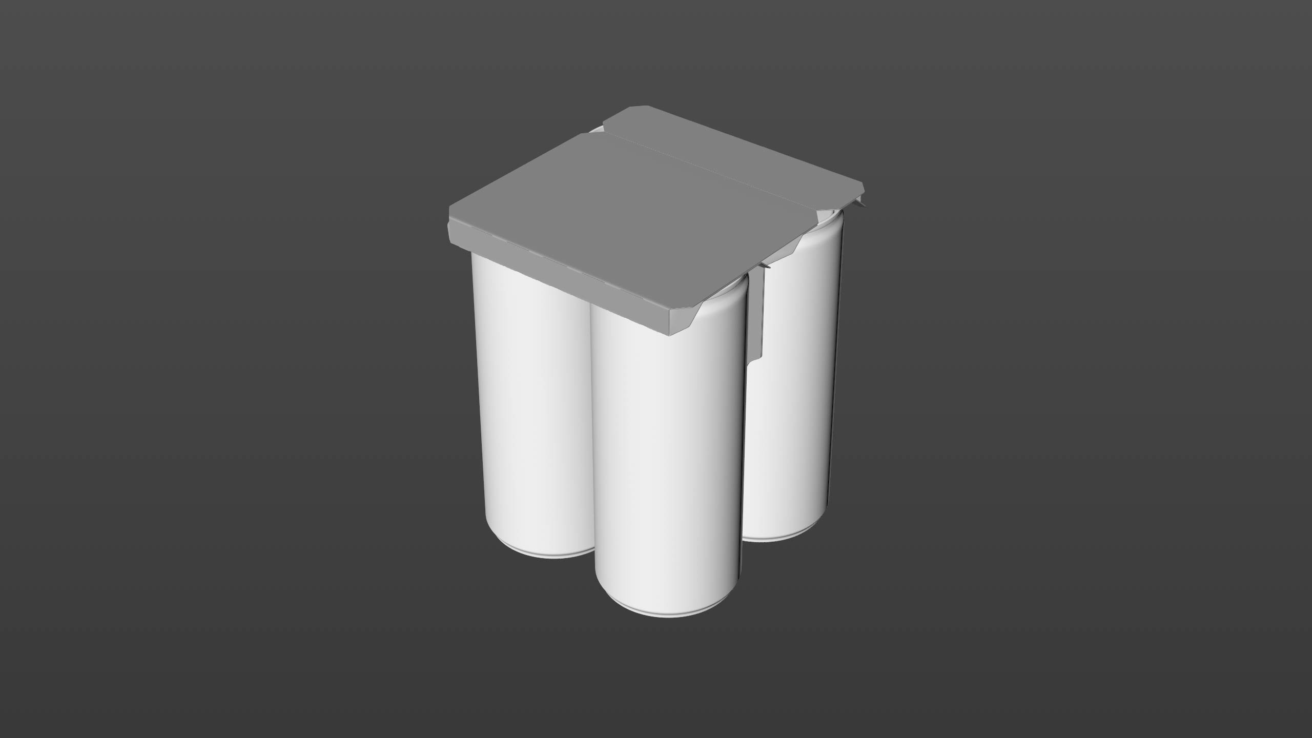 4x250ml Slim Soda Can Carton Pack 3D model