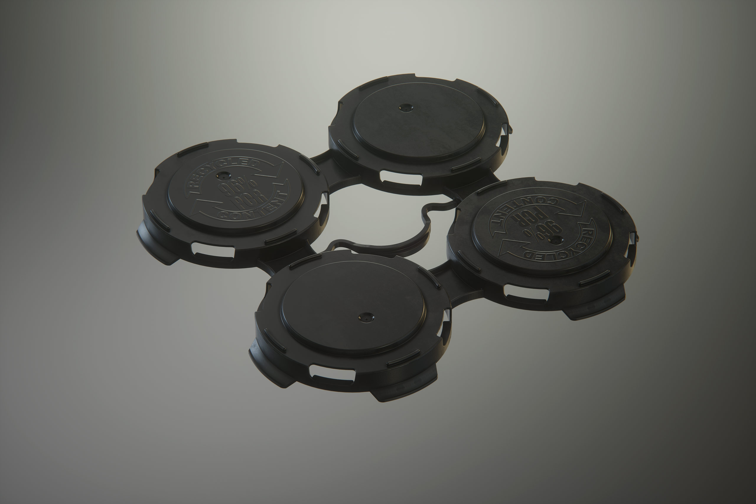 4x PakTech Plastic Handle for Metal Cans 3D model