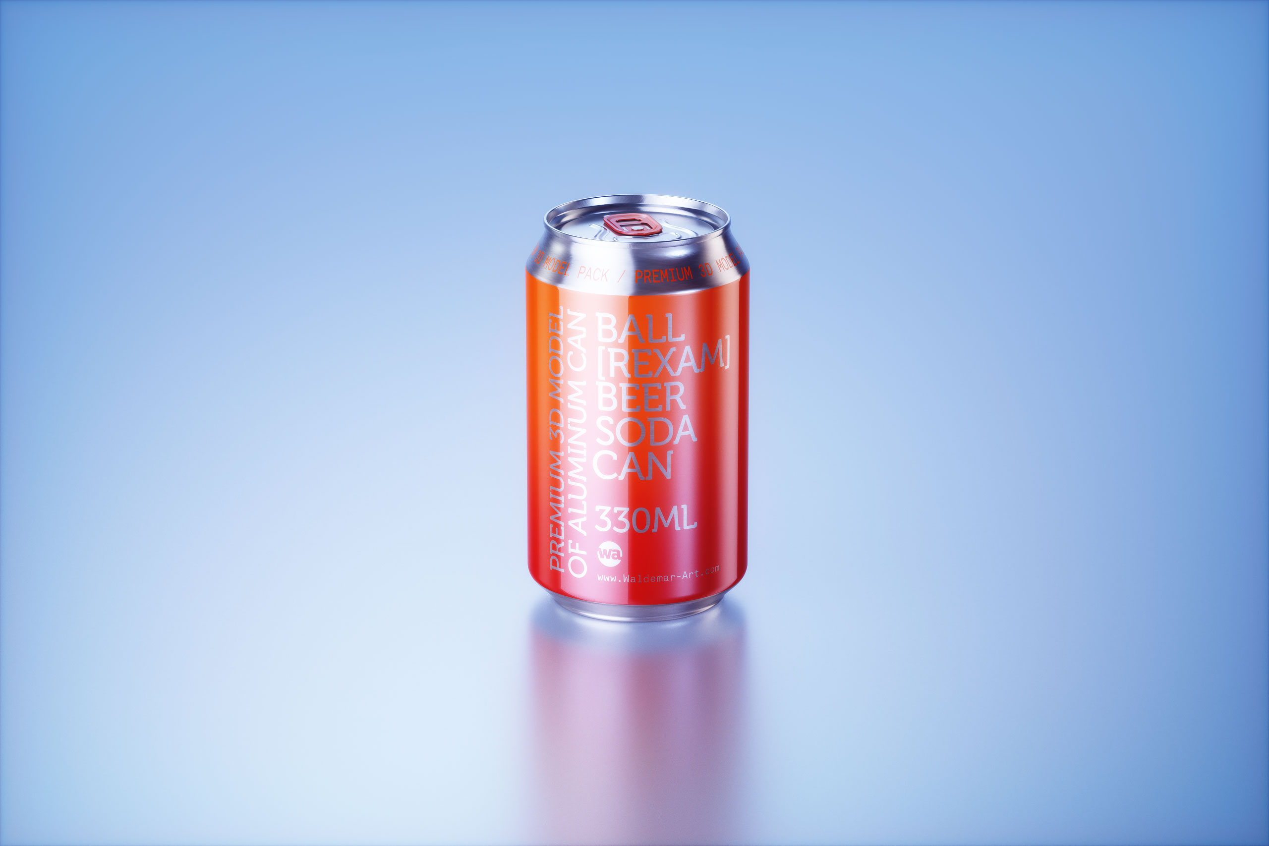 Premium Carton 3D packaging Model for 4x330ml Standard Beer/Soda Cans