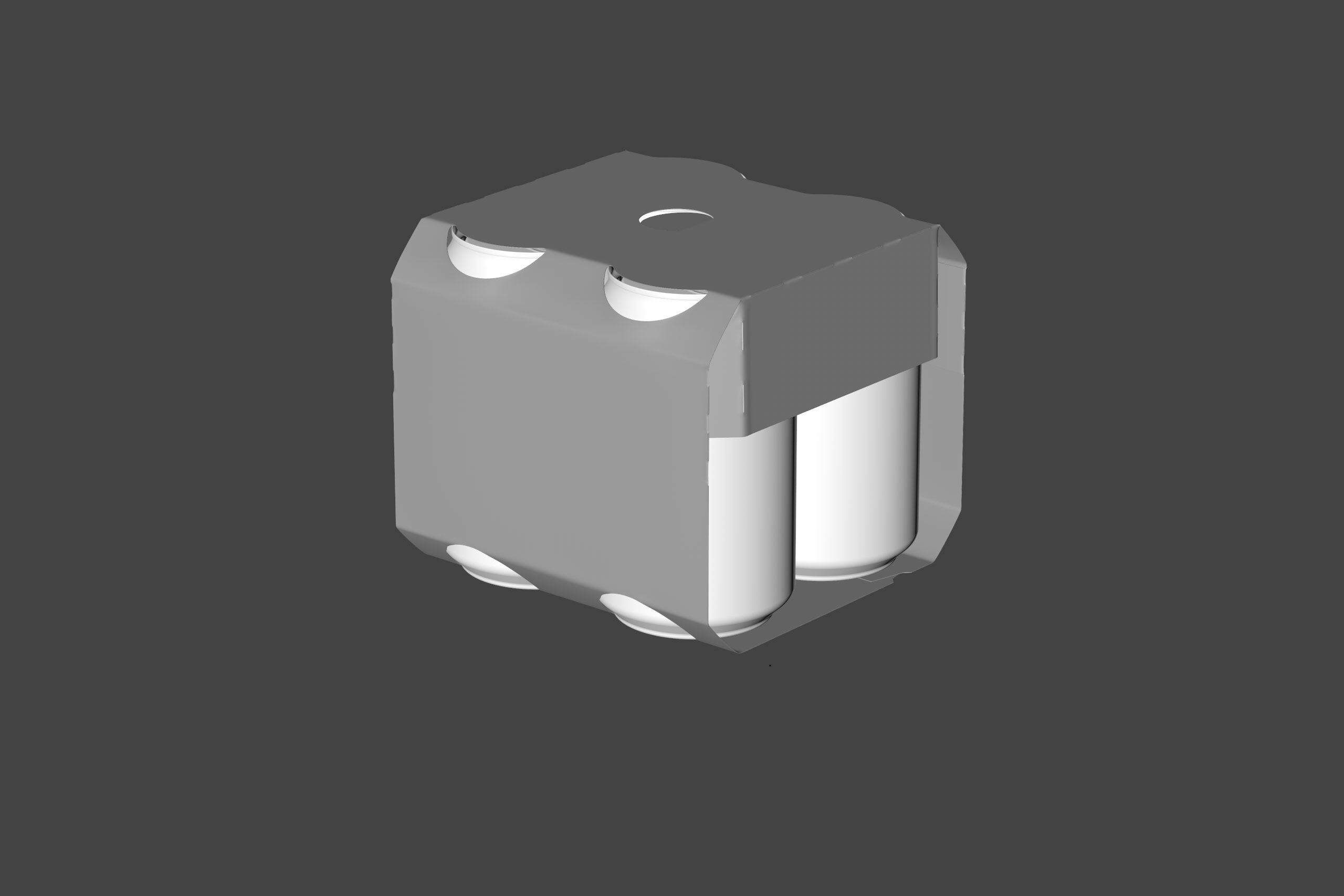 Premium Carton 3D packaging Model for 4x330ml Standard Beer/Soda Cans