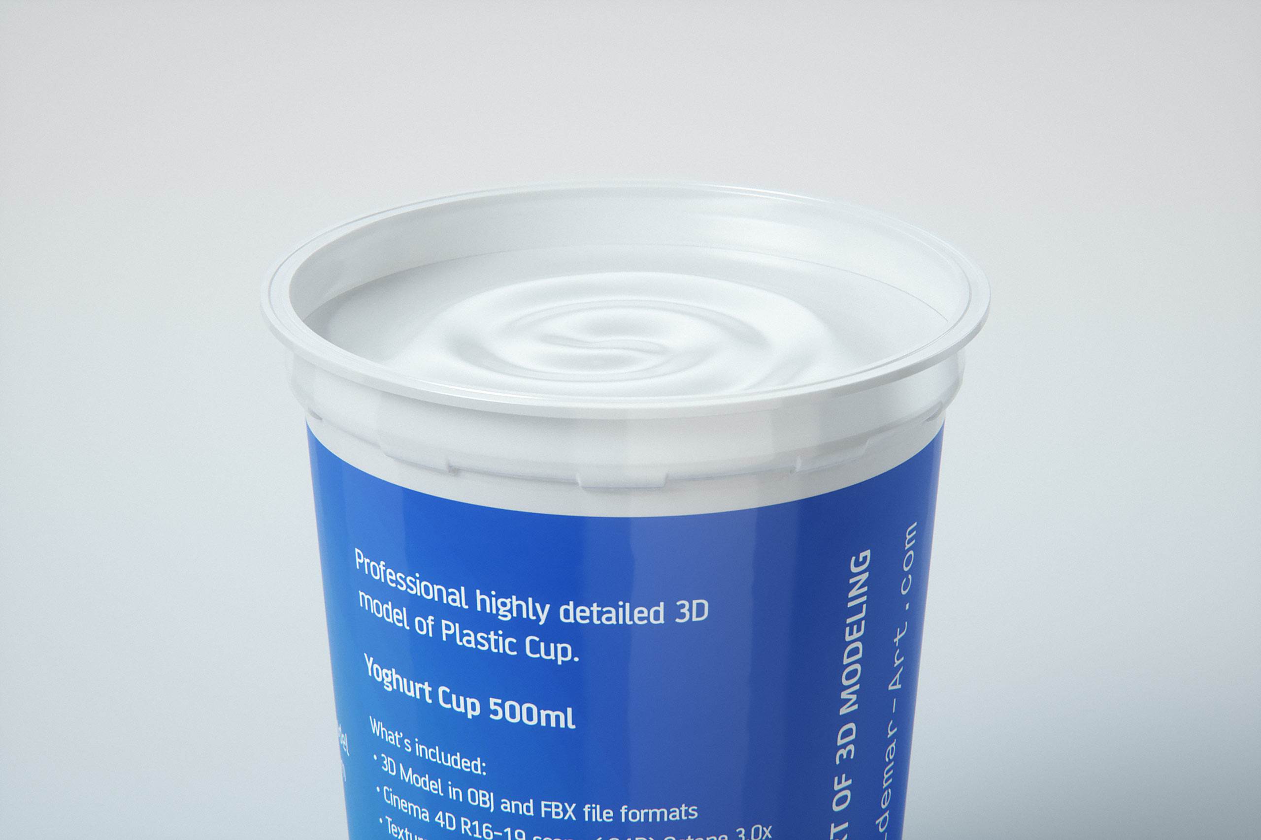 Yoghurt Plastic Cup 500ml Professional packaging 3D model