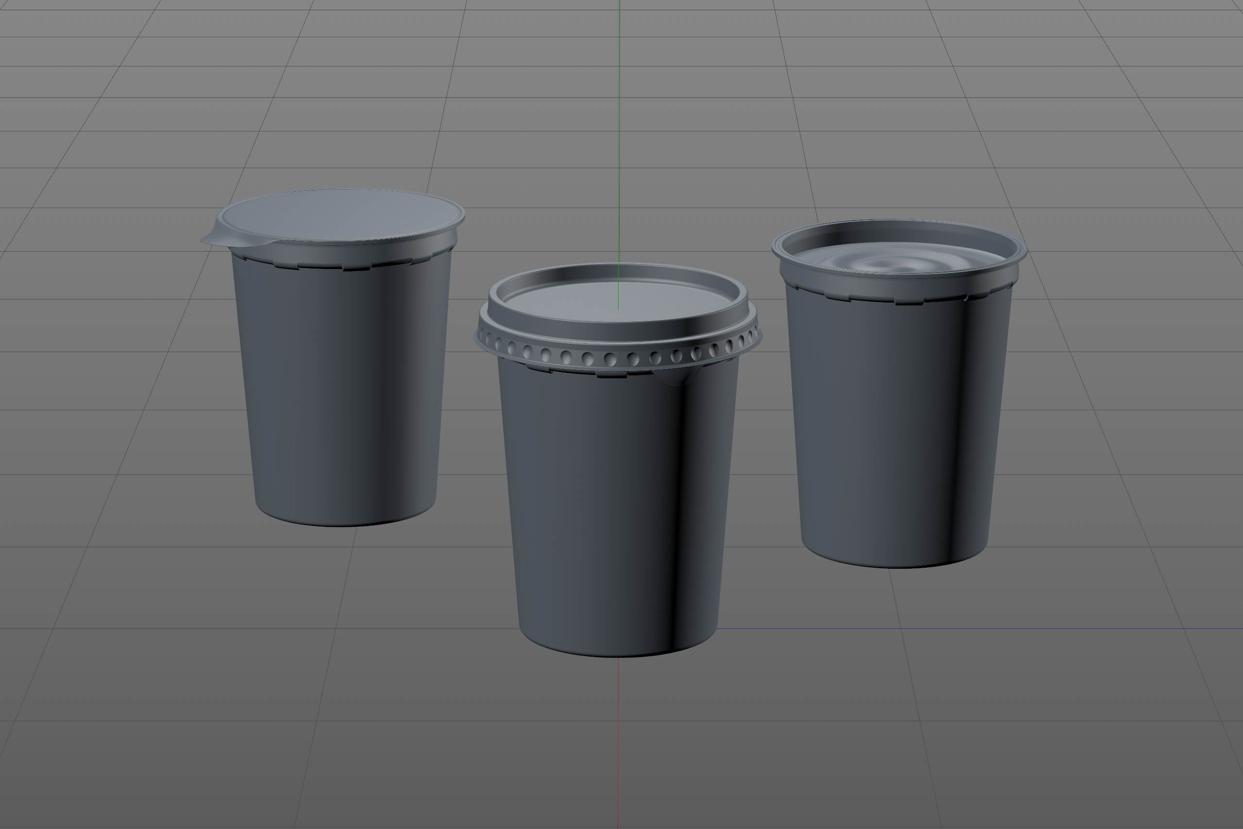 Yoghurt Plastic Cup 500ml Professional packaging 3D model