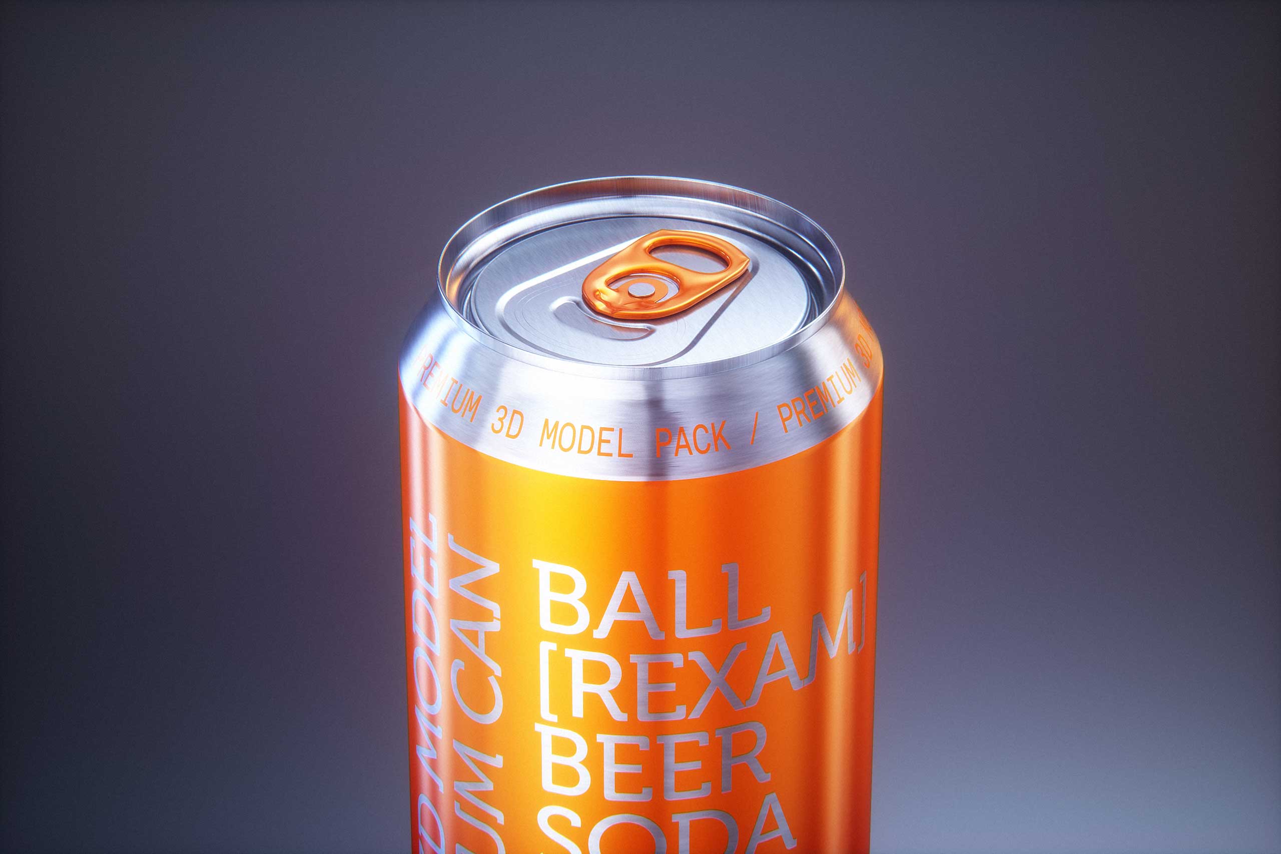 BALL (REXAM) Metal Standard Beer/Soda Can 500ml packaging 3D model with water condensation and frost
