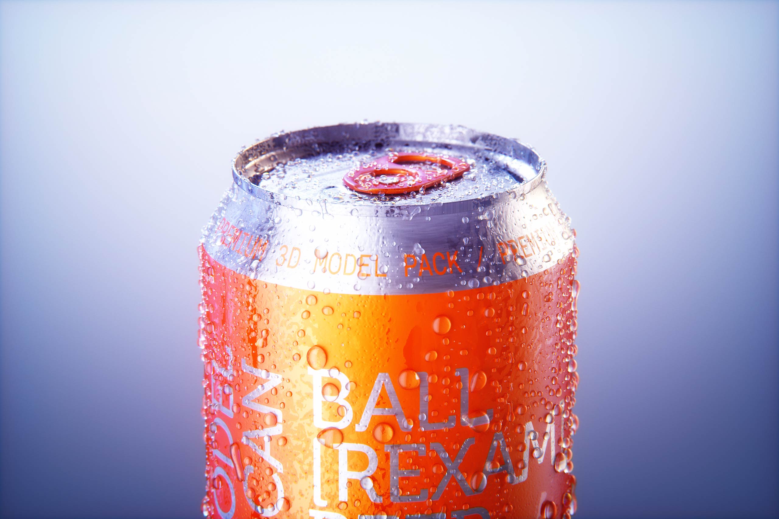 BALL (REXAM) Metal Standard Beer/Soda Can 500ml packaging 3D model with water condensation and frost
