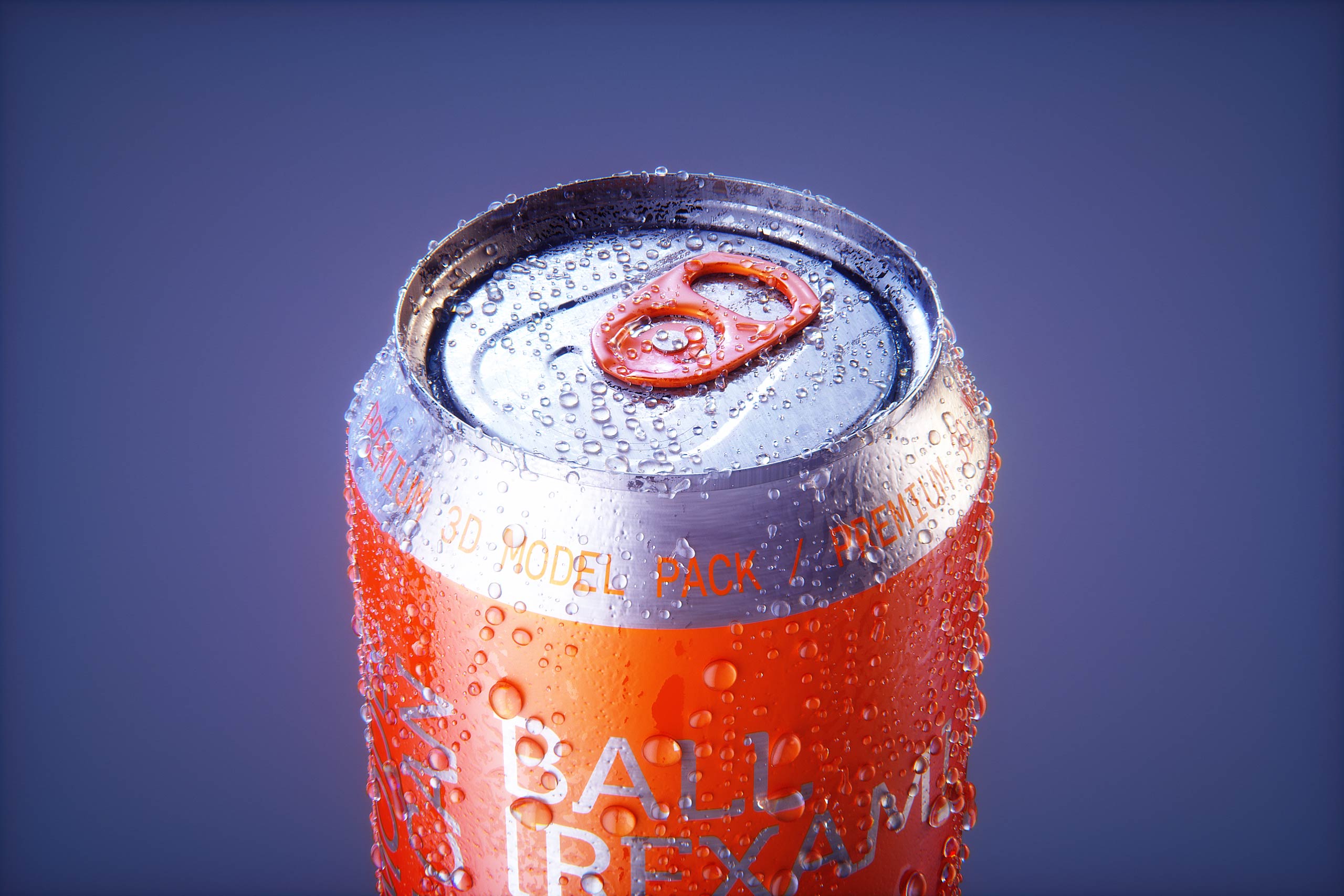 BALL (REXAM) Metal Standard Beer/Soda Can 500ml packaging 3D model with water condensation and frost