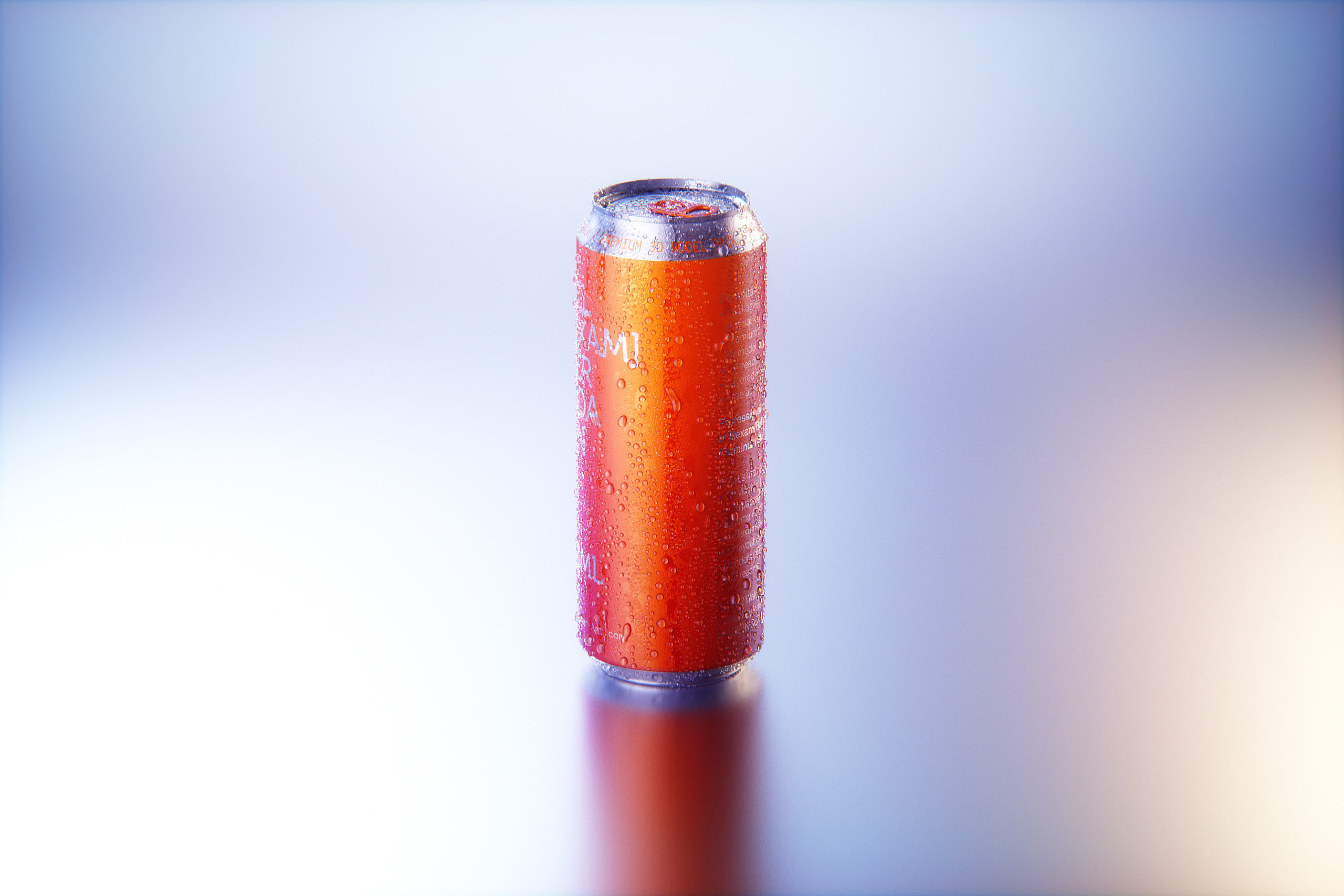 BALL (REXAM) Metal Standard Beer/Soda Can 500ml packaging 3D model with water condensation and frost