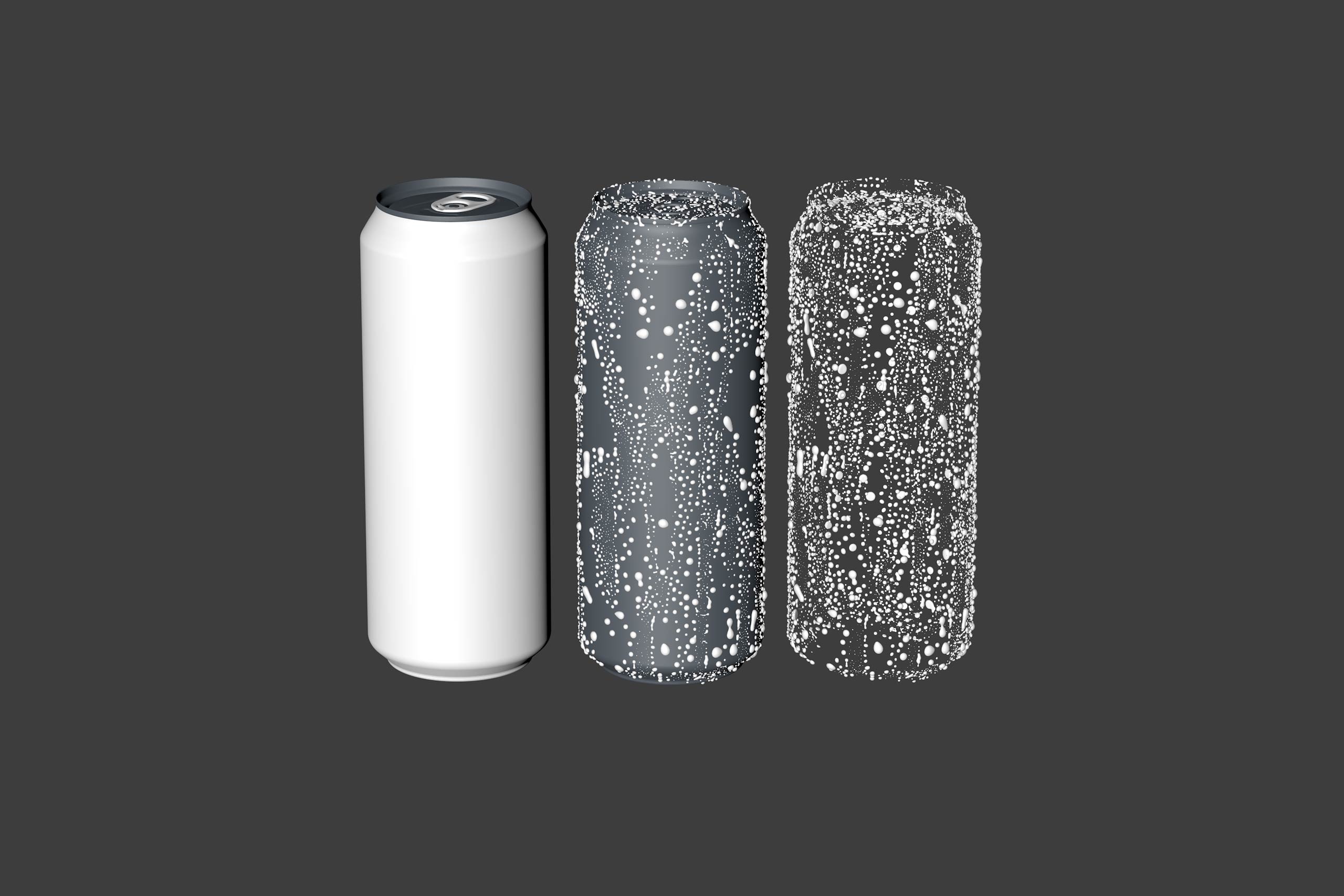 BALL (REXAM) Metal Standard Beer/Soda Can 500ml packaging 3D model with water condensation and frost