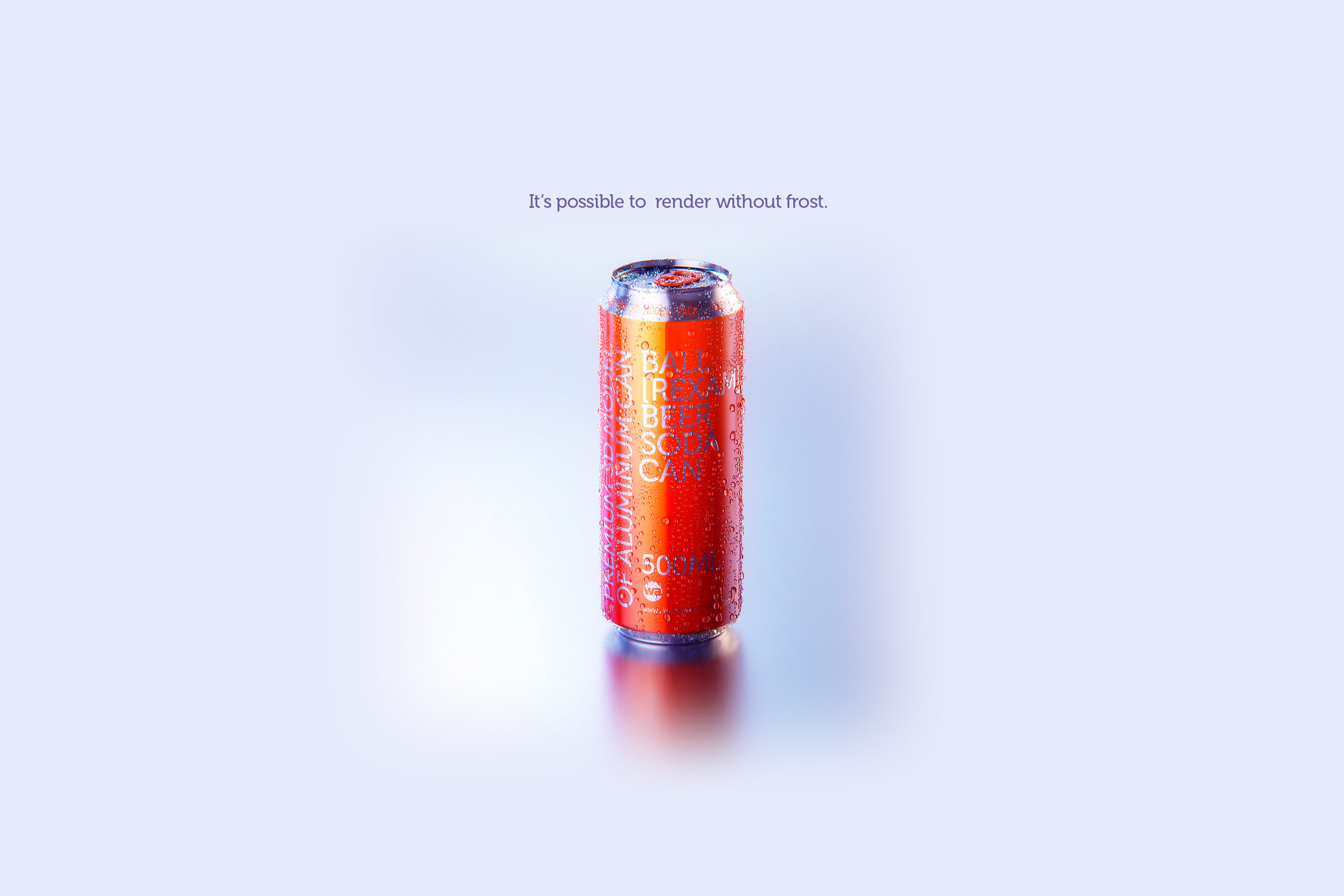 BALL (REXAM) Metal Standard Beer/Soda Can 500ml packaging 3D model with water condensation and frost