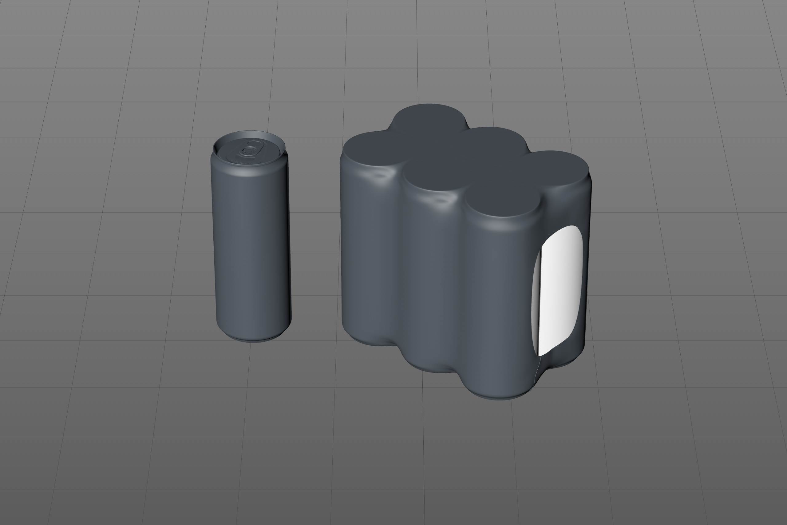 Premium packaging 3D Model of 6x350ml/355ml Sleek Soda Cans in Shrink Film Wrap