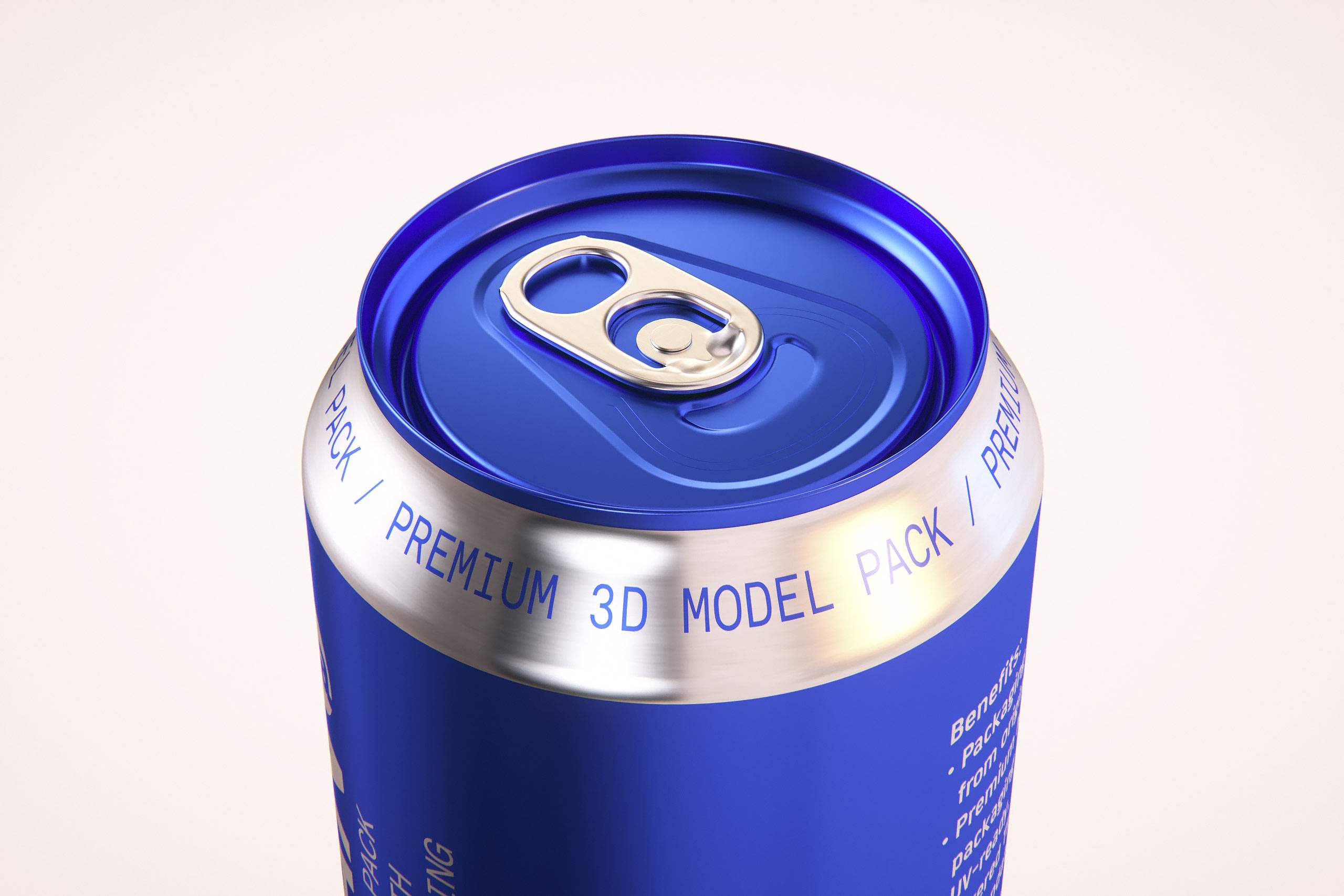 Premium packaging 3D Model of 6x568ml Standard Beer/Soda Cans in Shrink Film Wrap