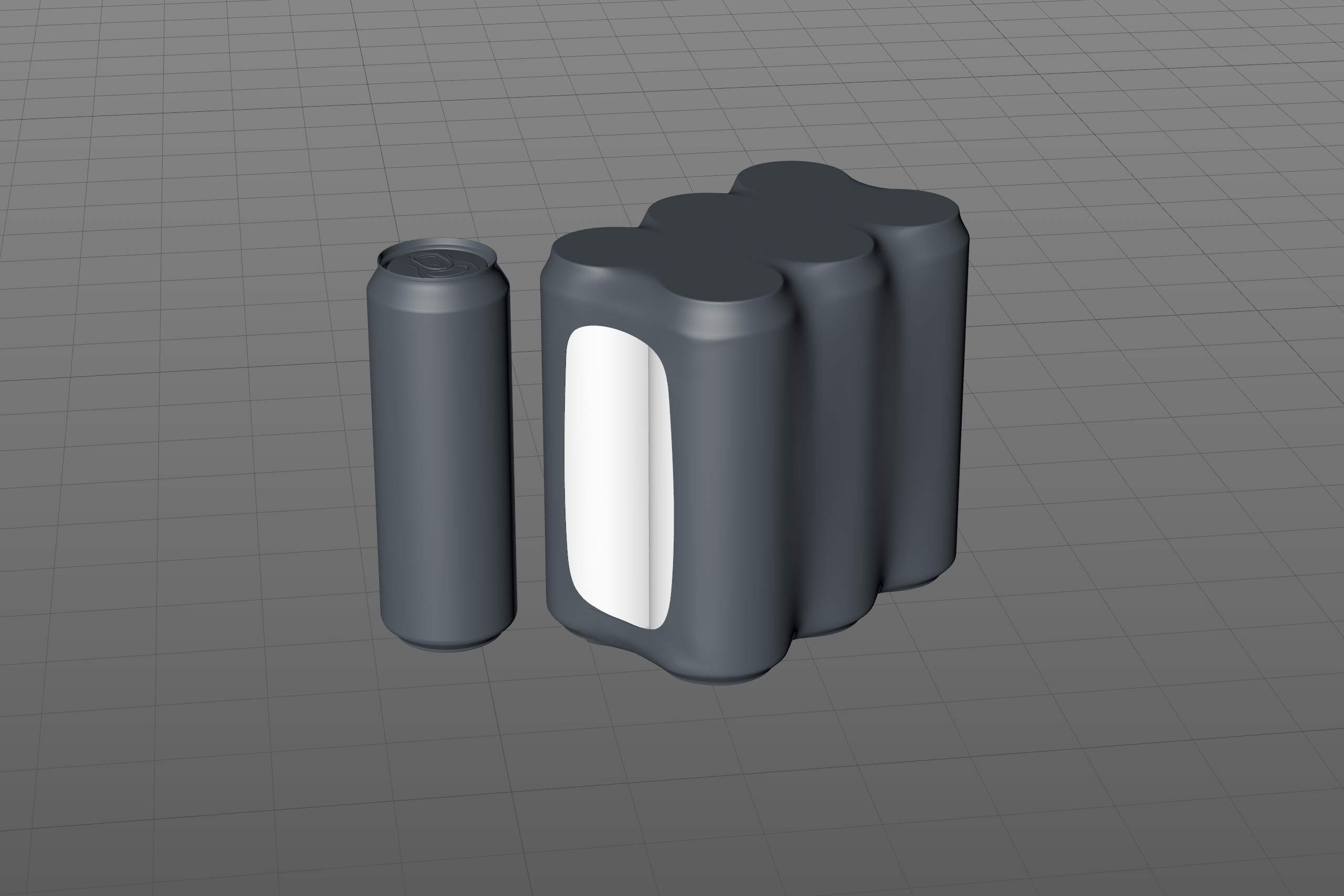 Premium packaging 3D Model of 6x568ml Standard Beer/Soda Cans in Shrink Film Wrap