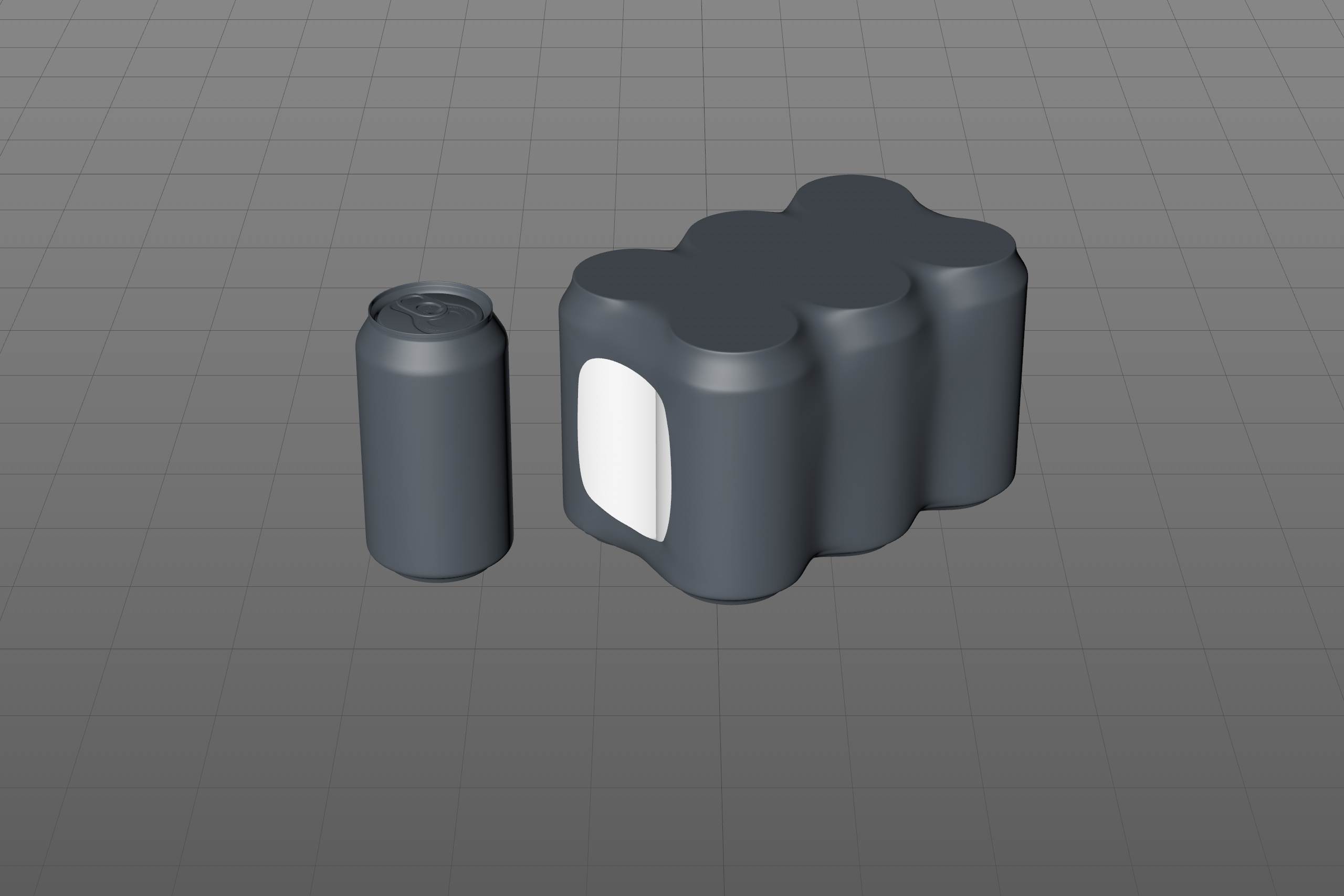 Premium packaging 3D Model of 6x350ml/355ml Standard Beer/Soda Cans in Smooth Shrink Film Wrap