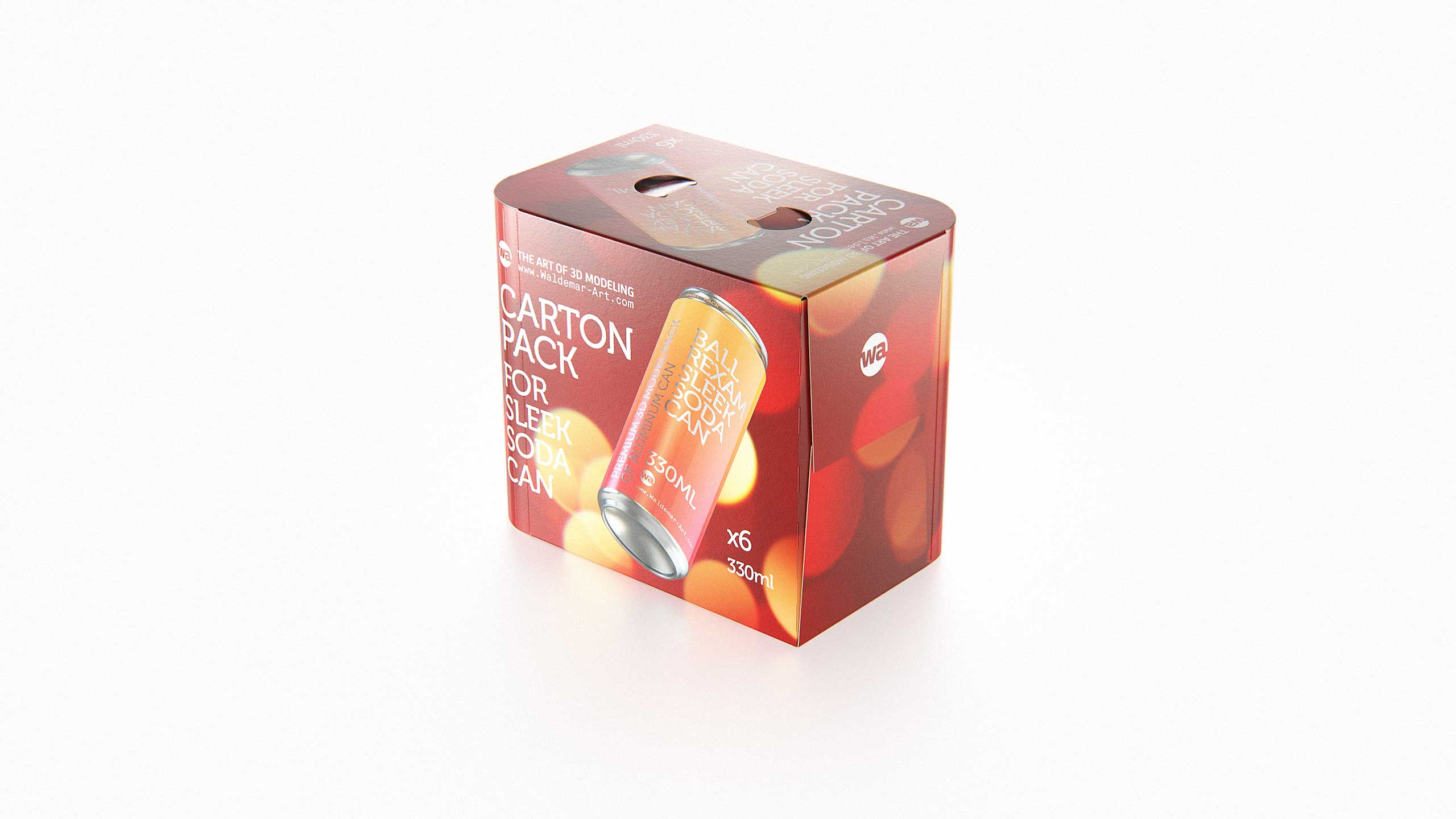 Premium Packaging 3D Model of carton box for 6x330ml Sleek Beer/Soda Can  