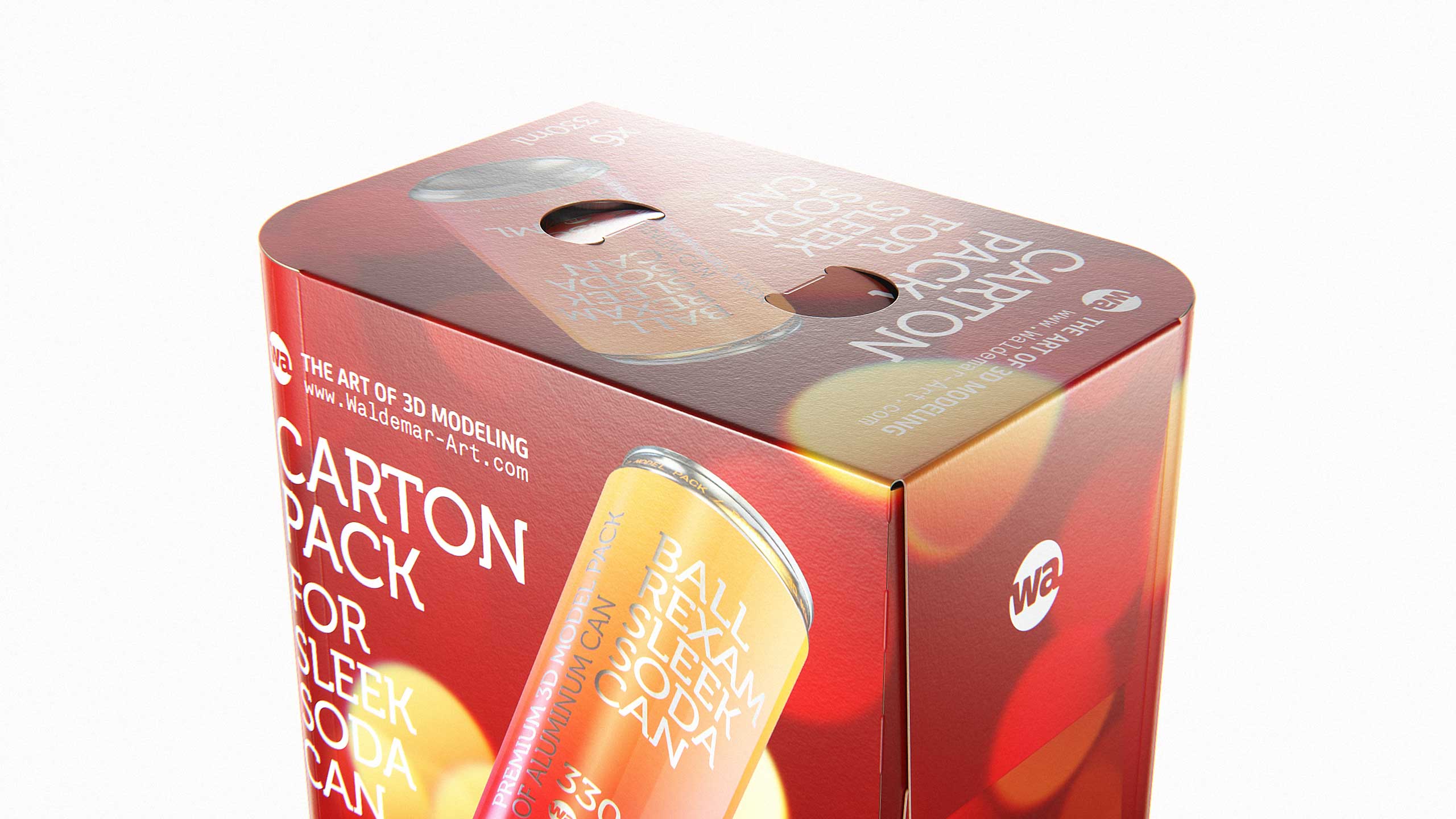 Premium Packaging 3D Model of carton box for 6x330ml Sleek Beer/Soda Can  